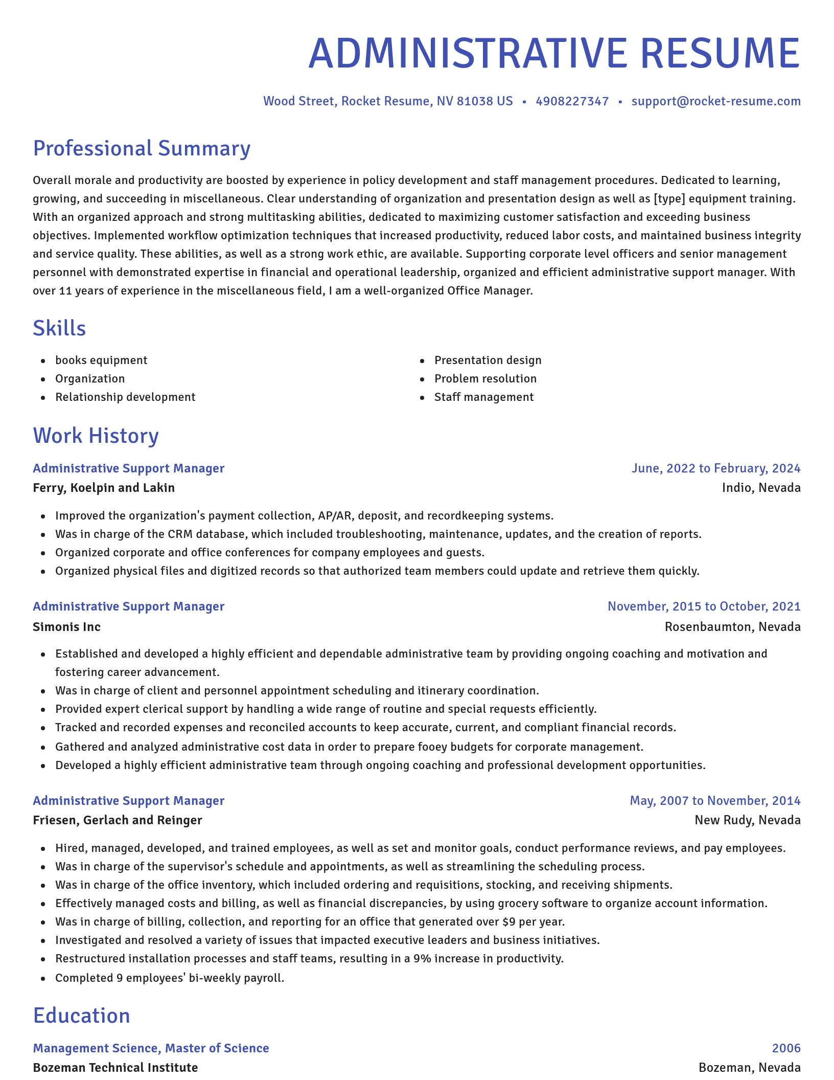 Novel resume template