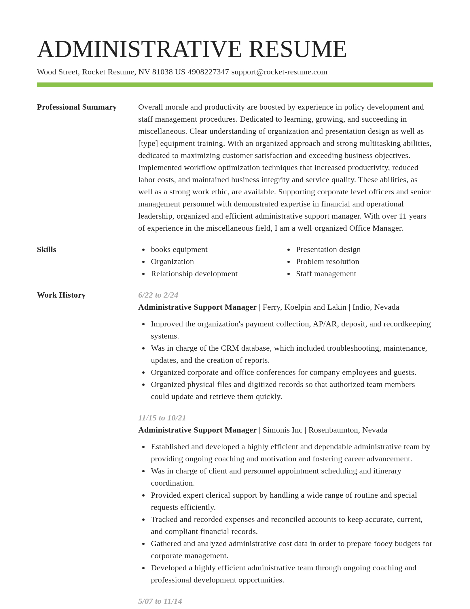 Smart resume template