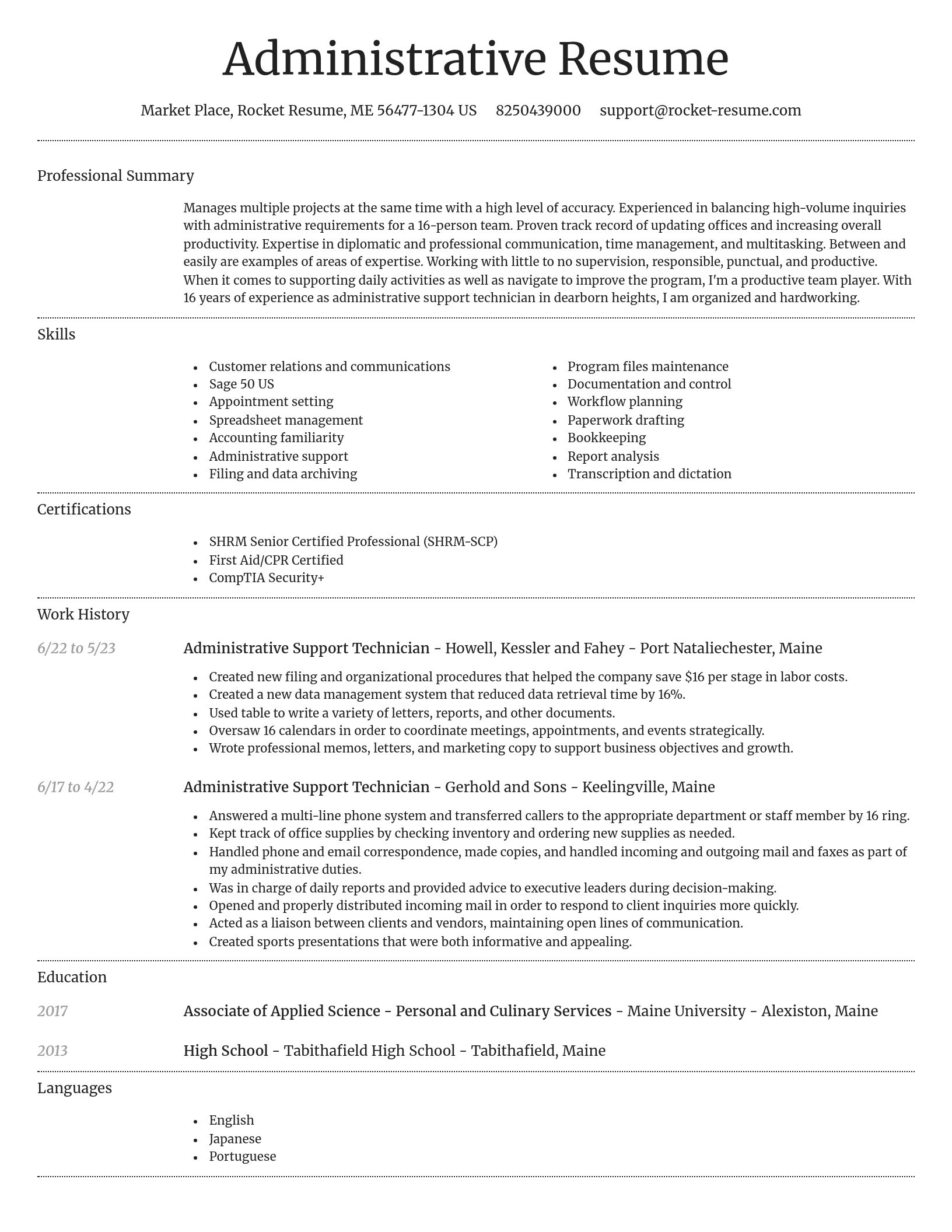 Dignified resume template