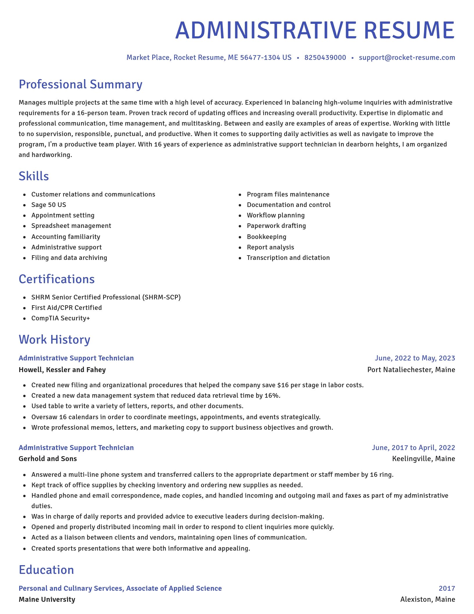 Novel resume template