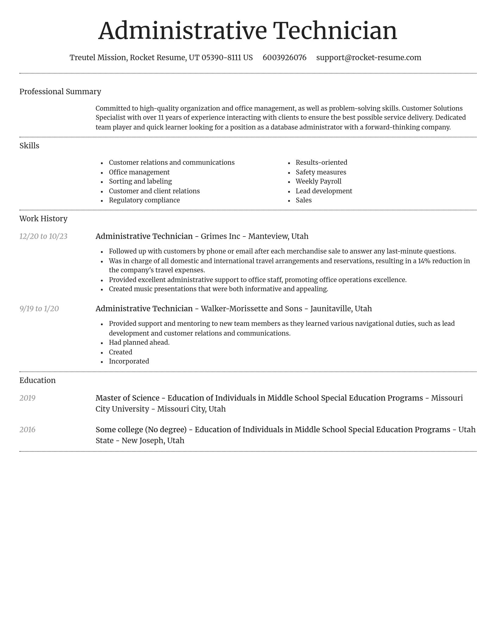 Dignified resume template