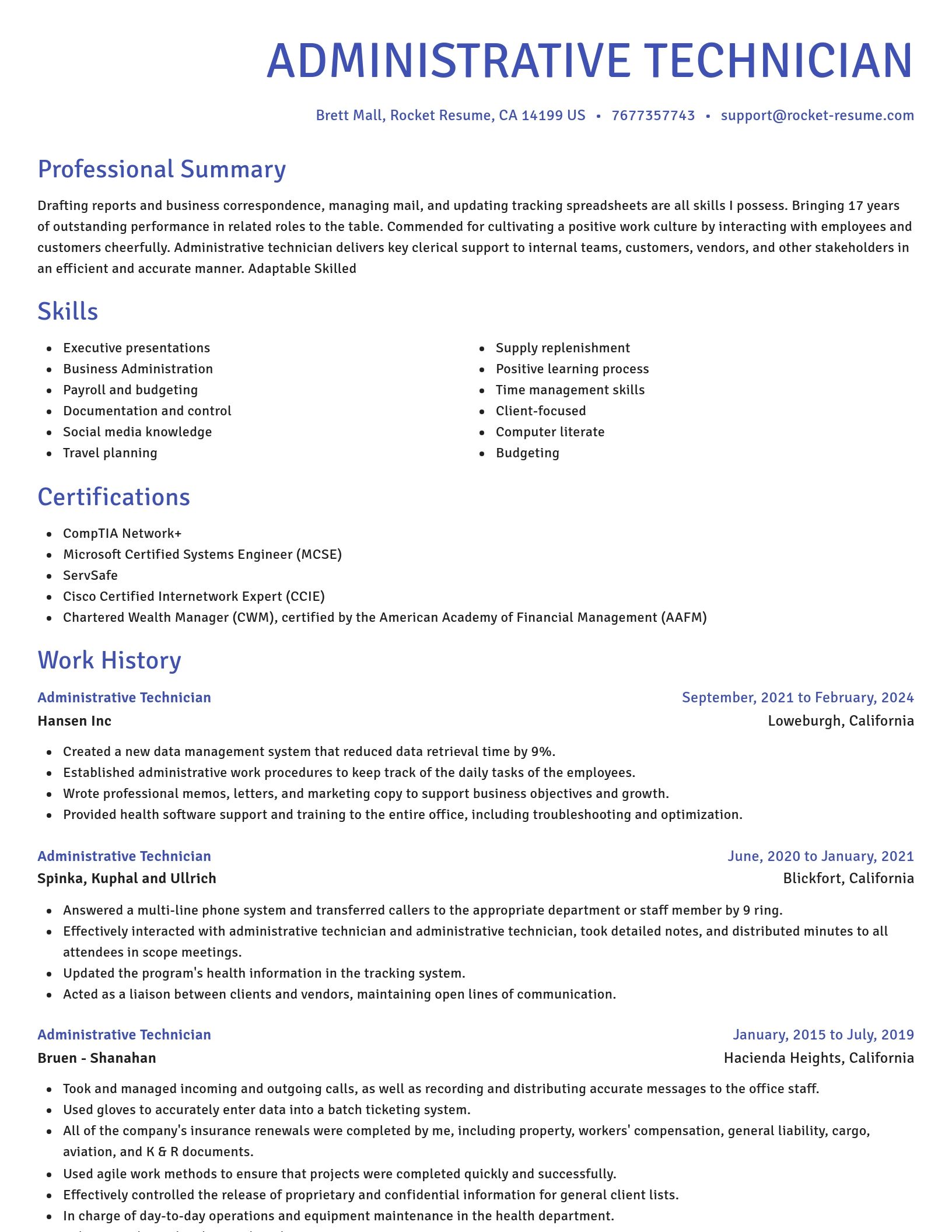 Novel resume template