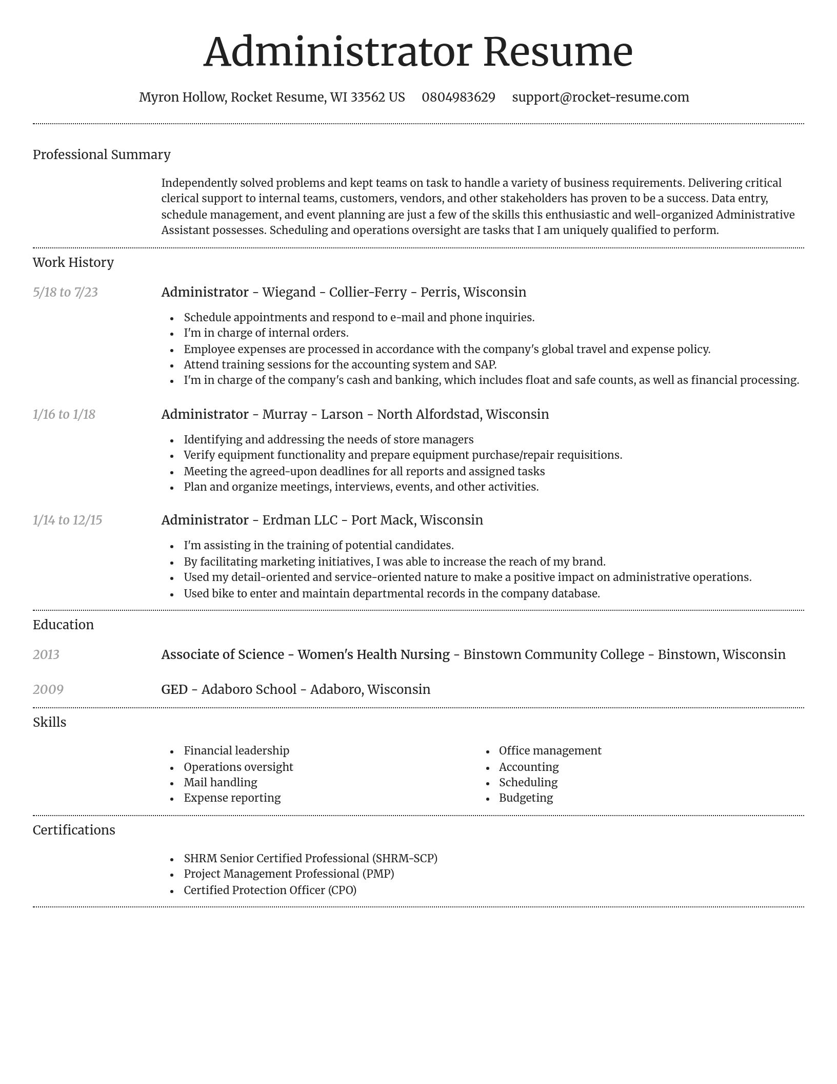 Dignified resume template