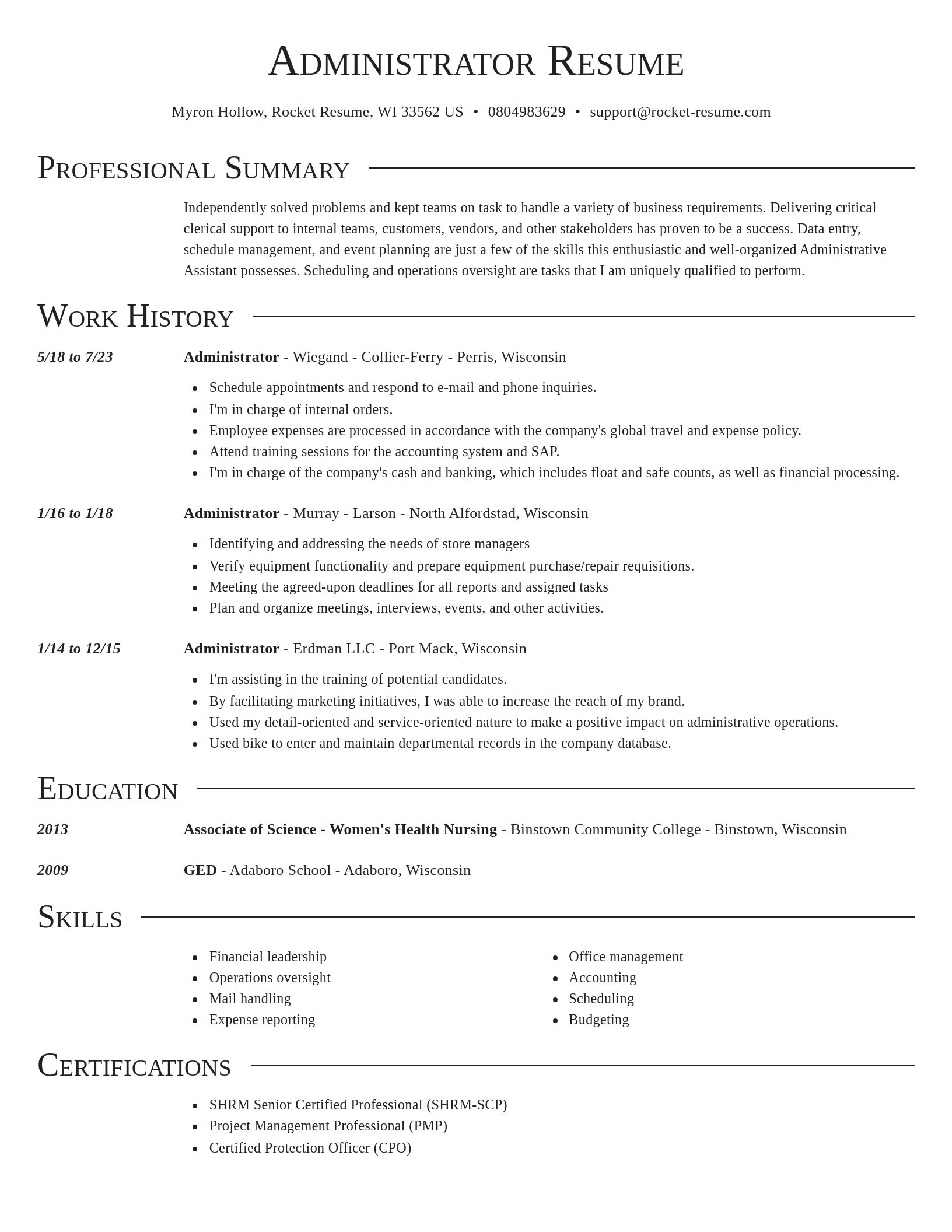 Director resume template