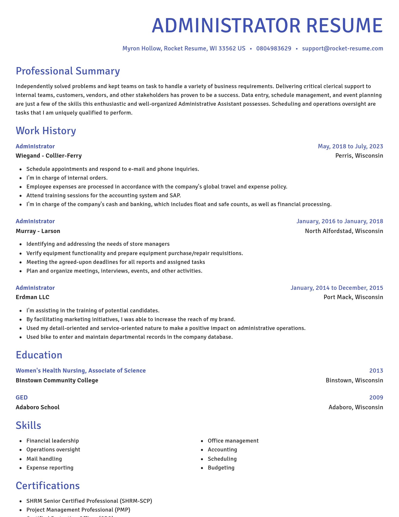 Novel resume template