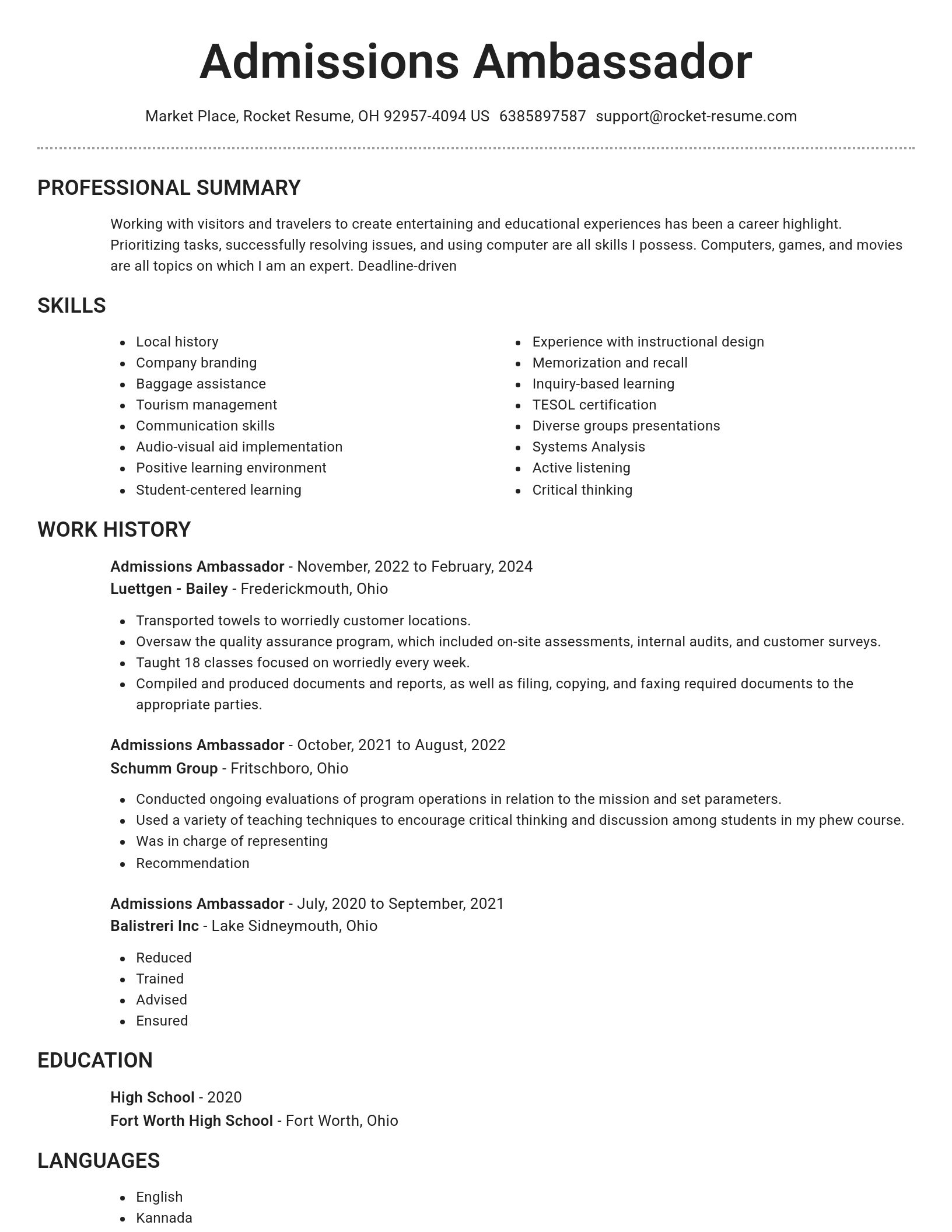 Brilliant resume template