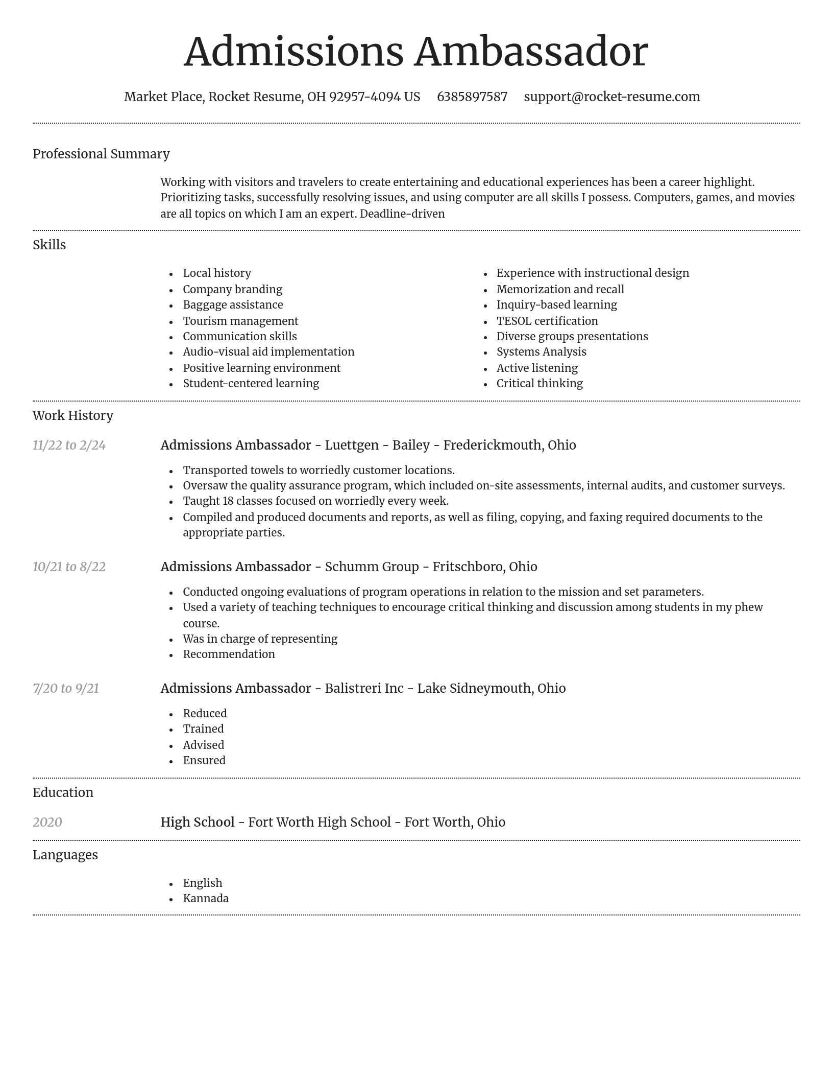 Dignified resume template