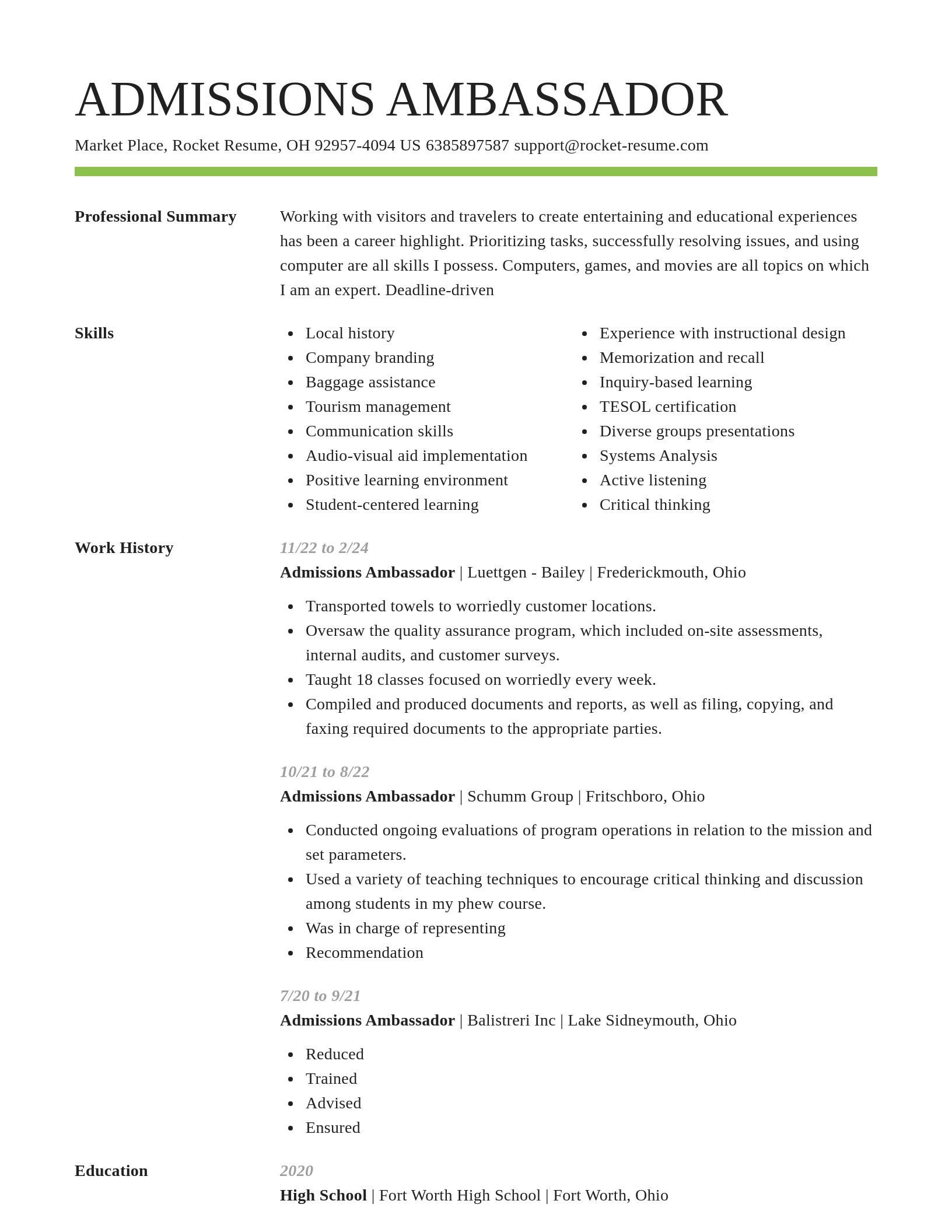 Smart resume template