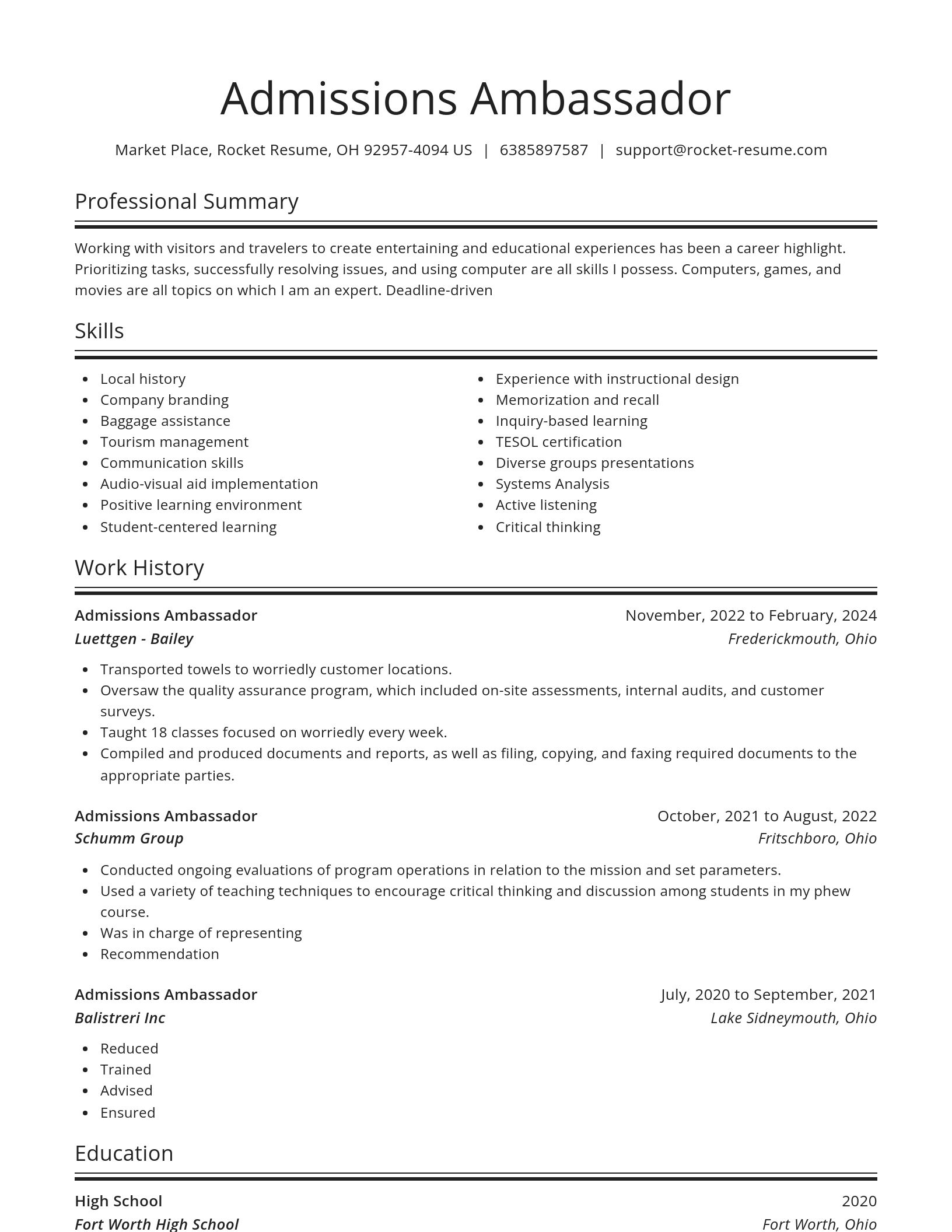 Spotlight resume template