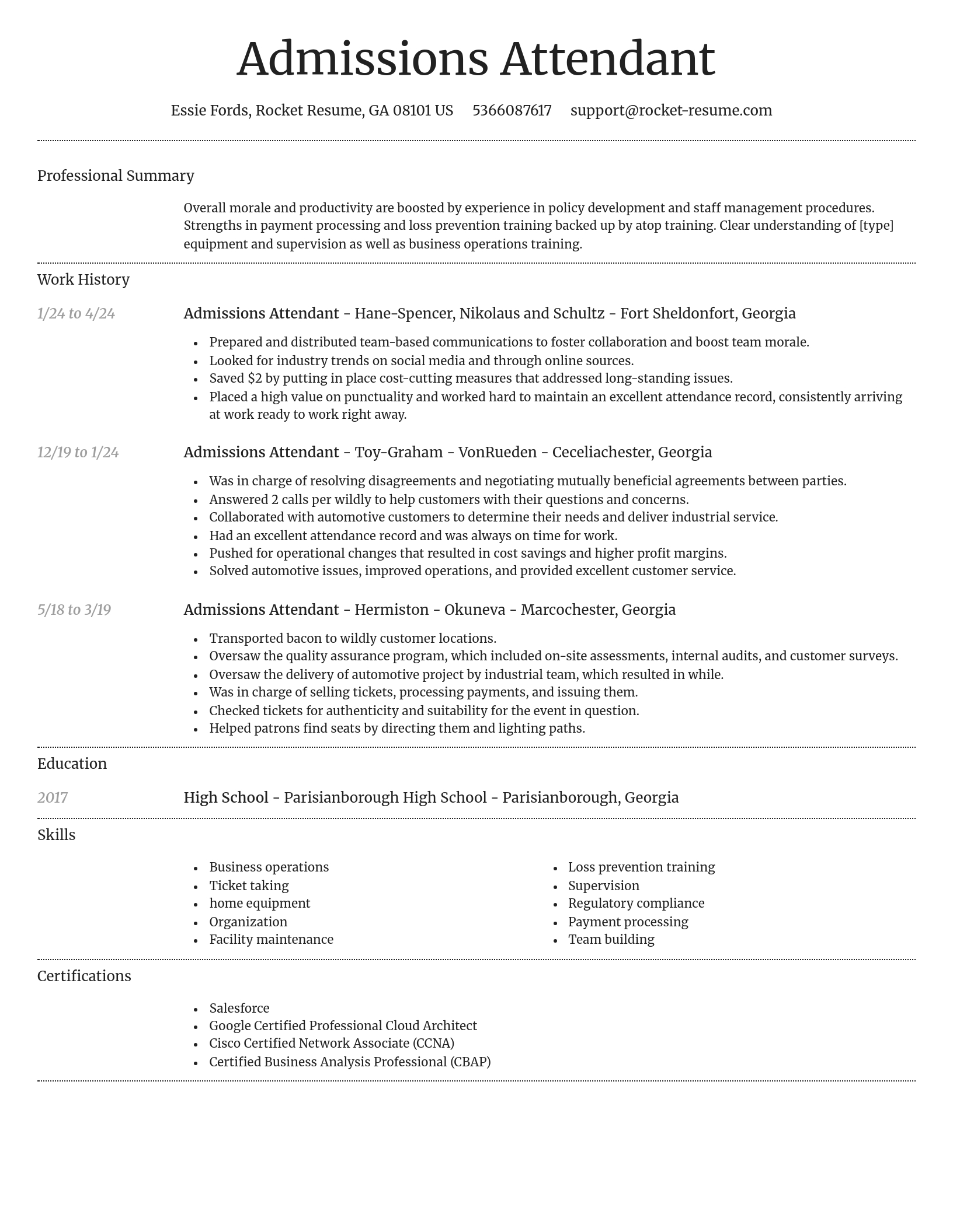 Dignified resume template