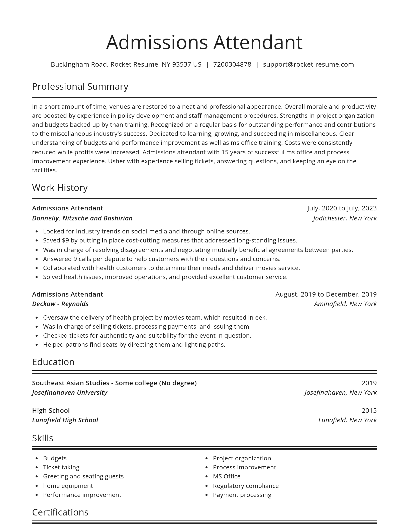 Spotlight resume template