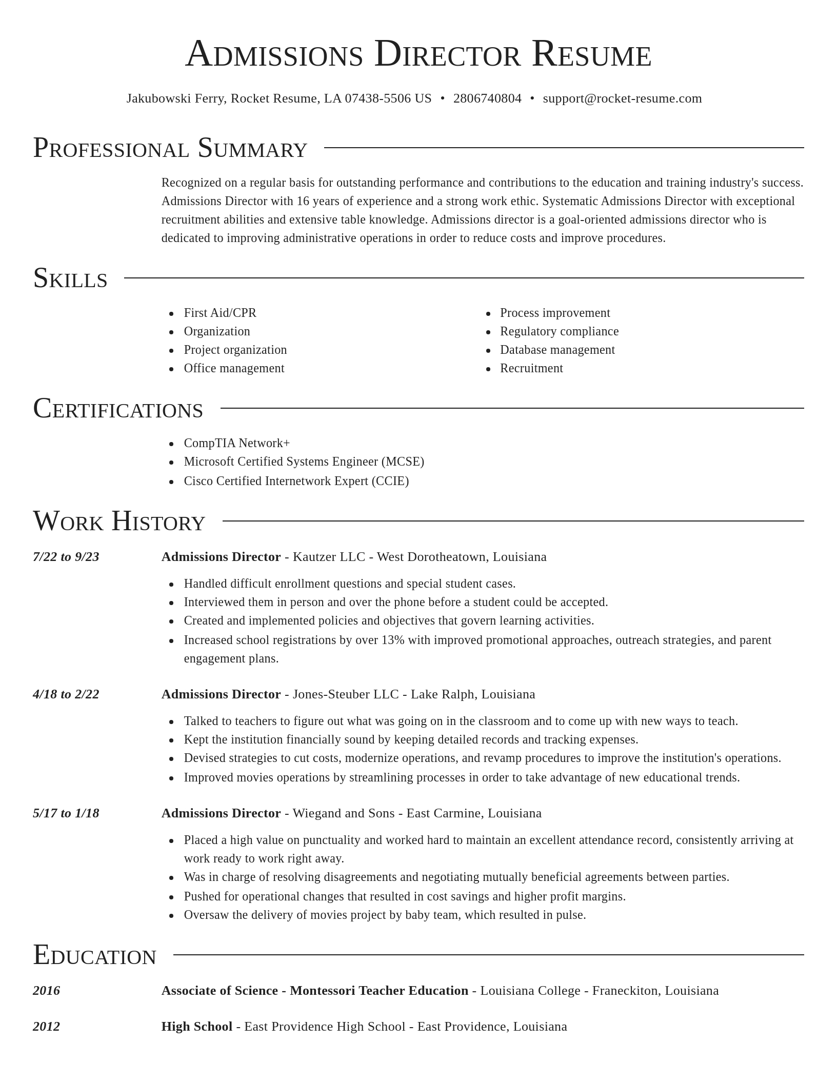 Director resume template