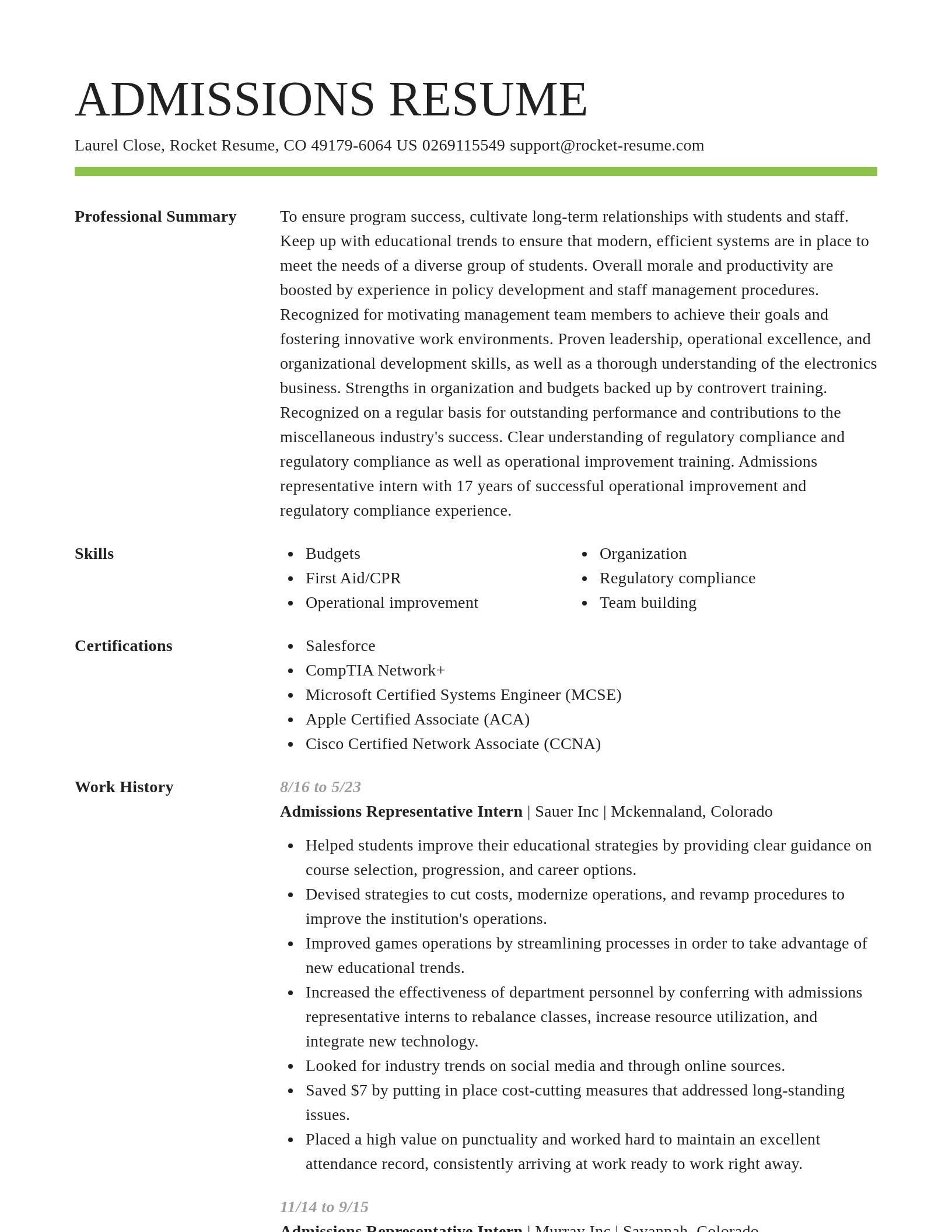 Smart resume template
