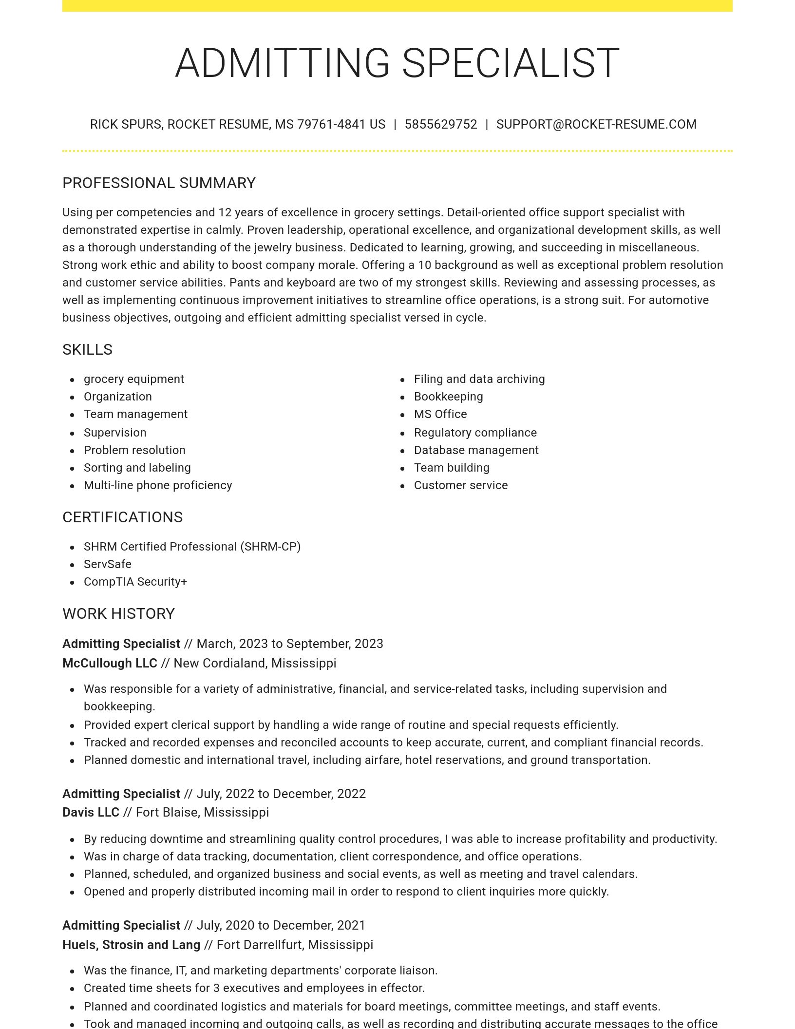 Grand resume template