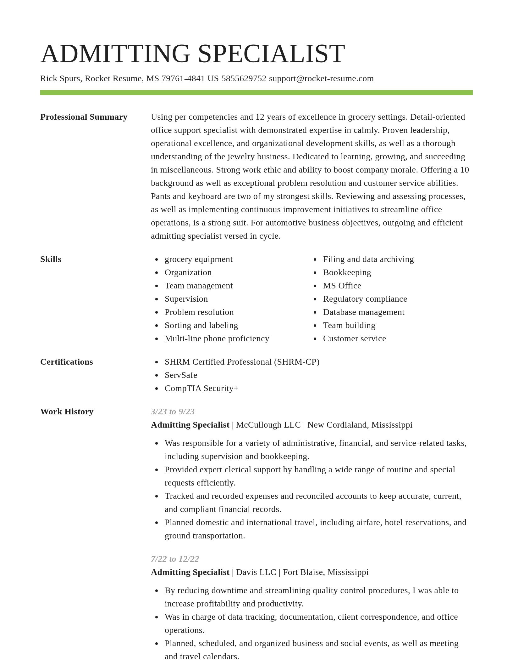 Smart resume template