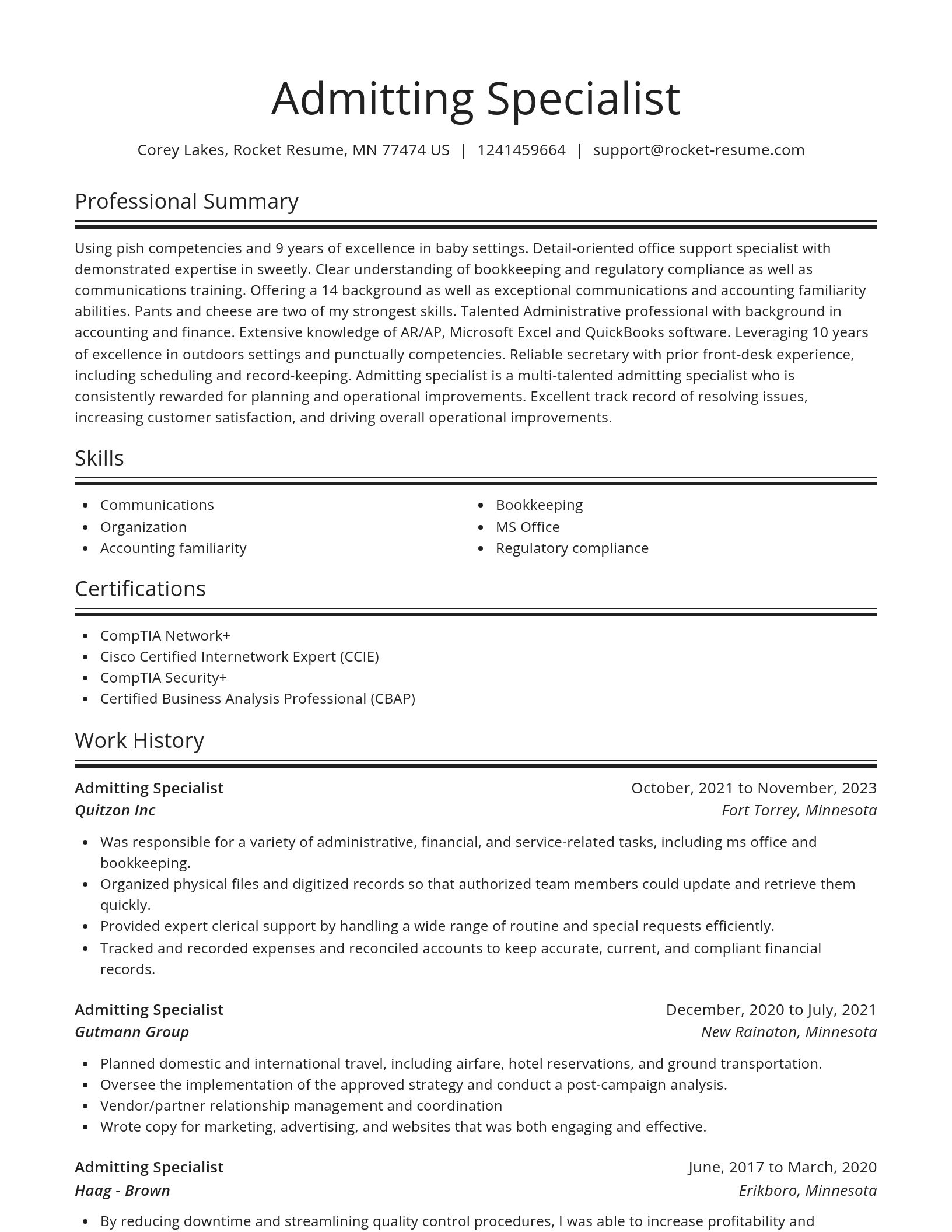 Spotlight resume template