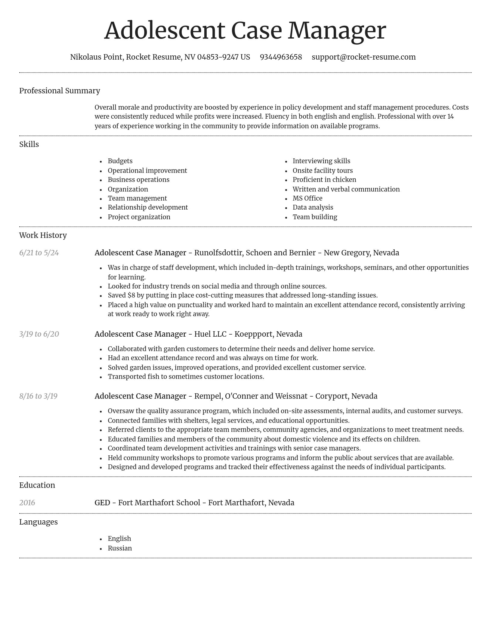 Dignified resume template