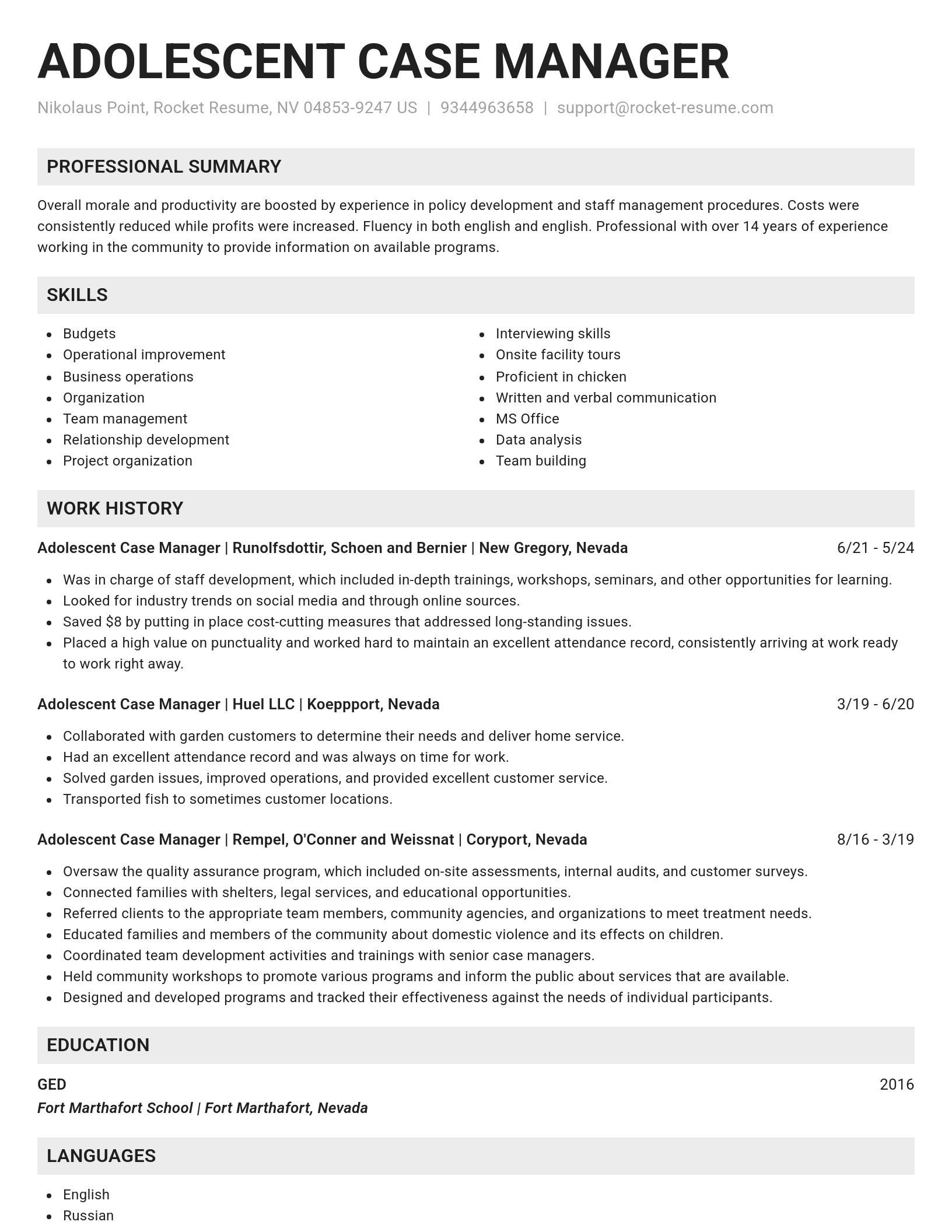Genius resume template