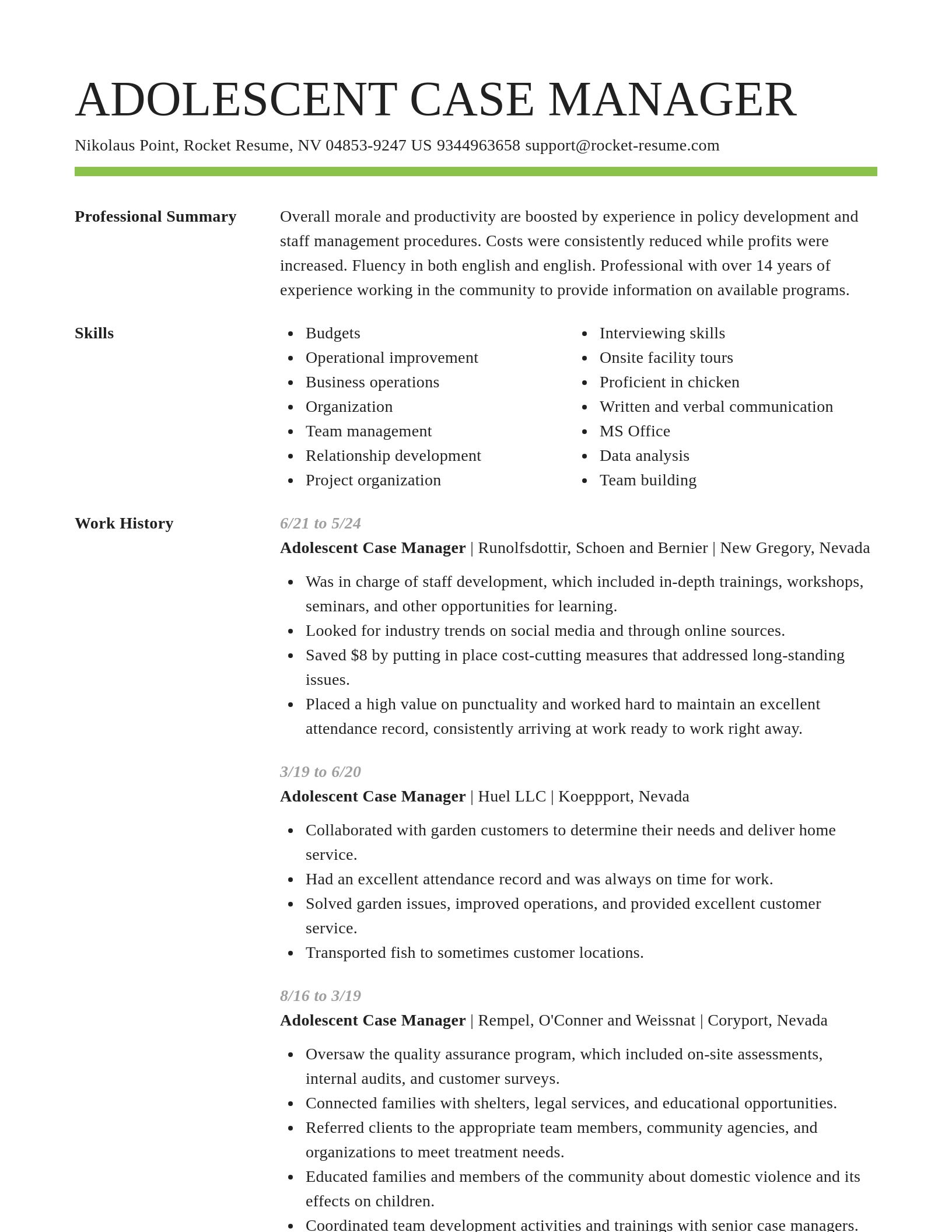 Smart resume template