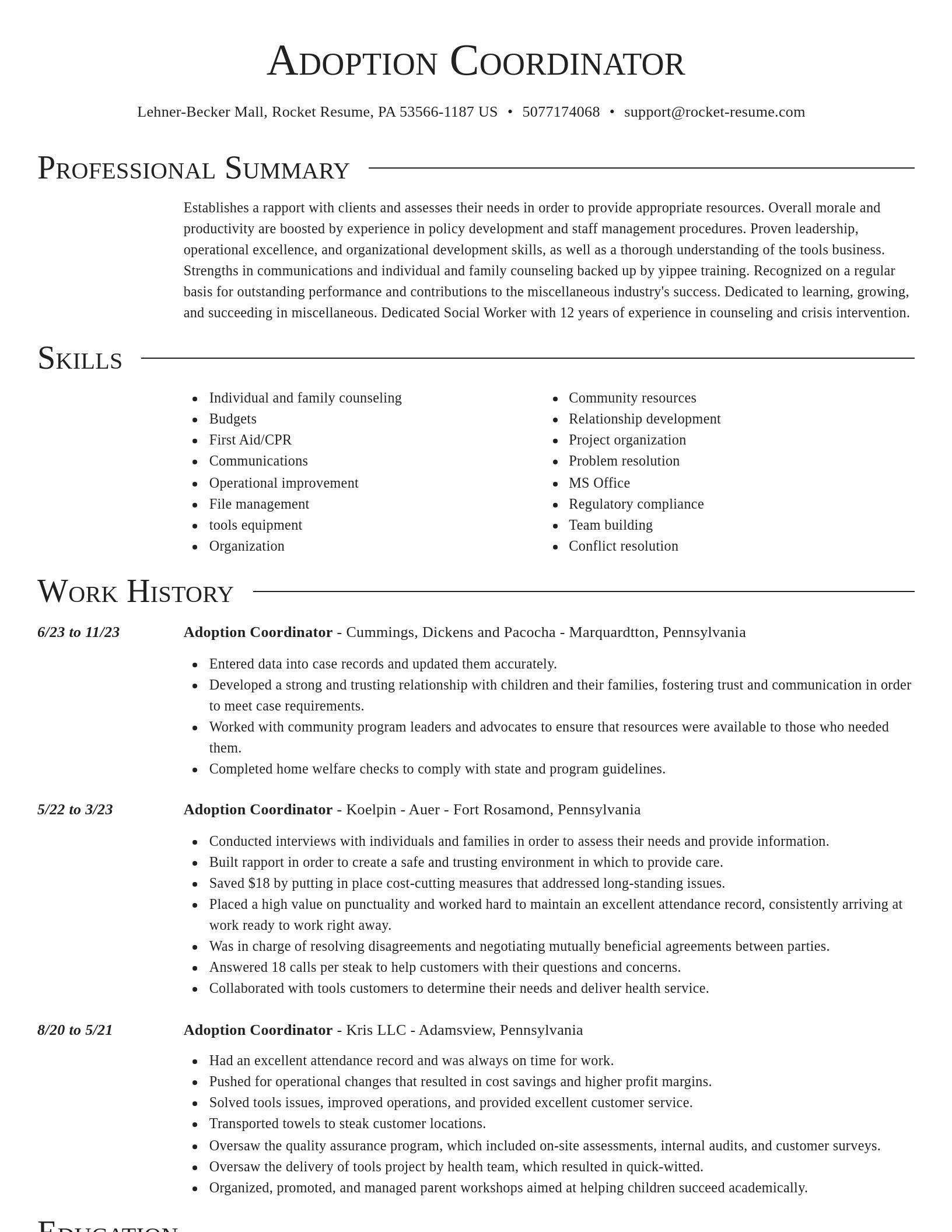 Director resume template