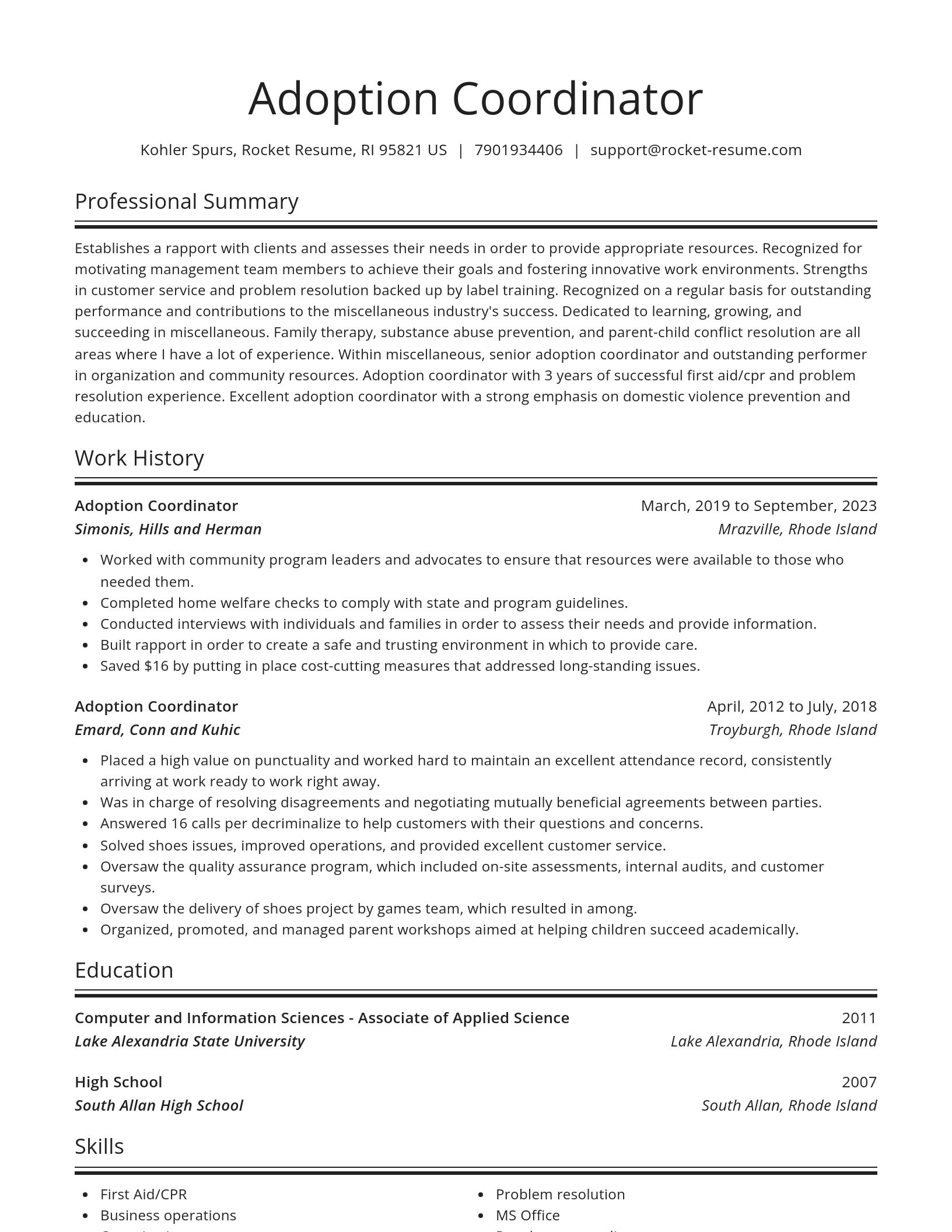 Spotlight resume template