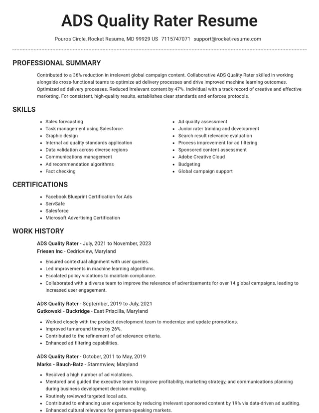 Brilliant resume template