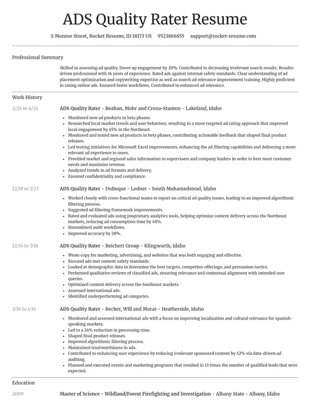 Dignified resume template