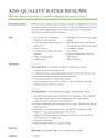 ADS Quality Rater resume template