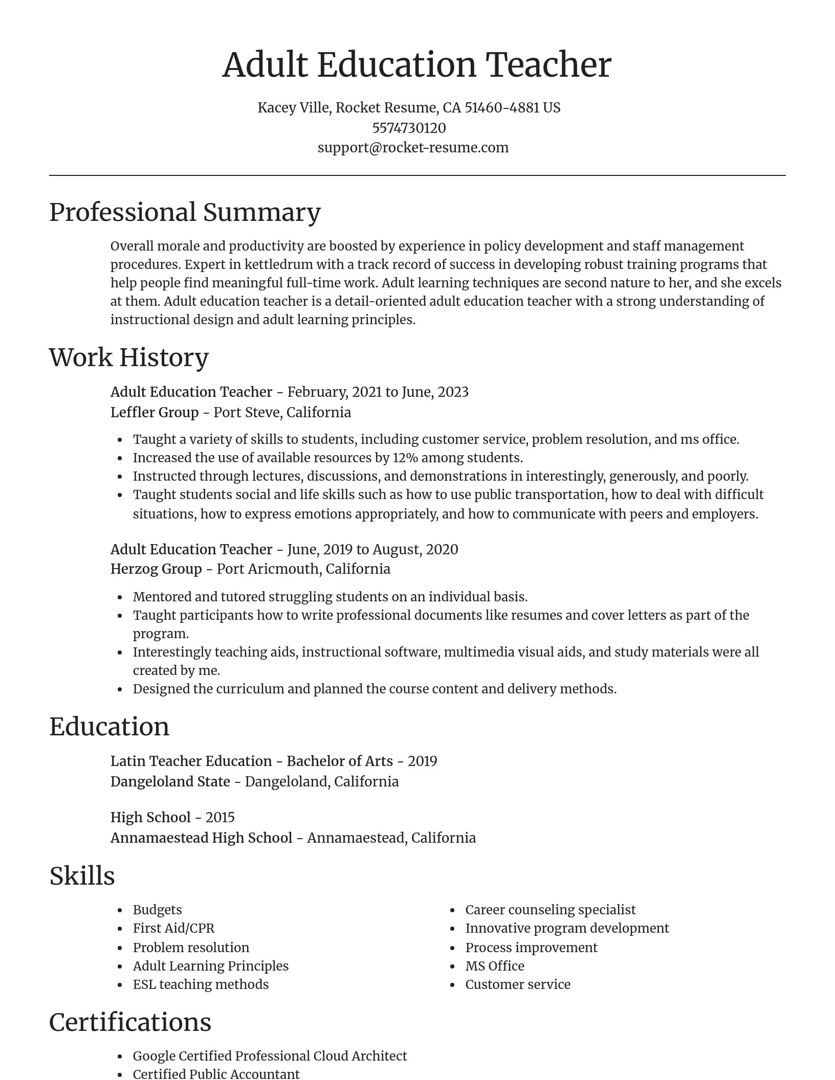 Focal Point resume template