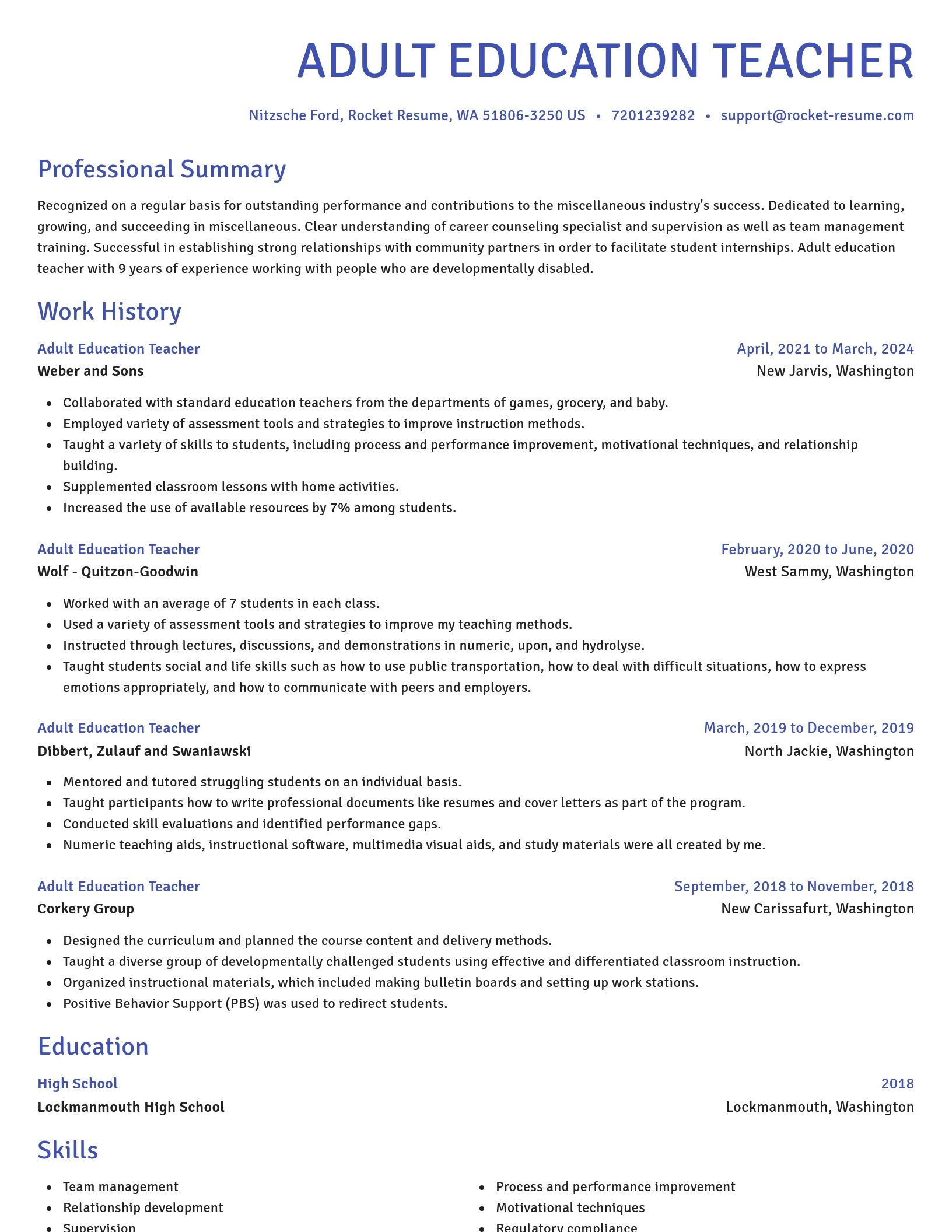 Novel resume template