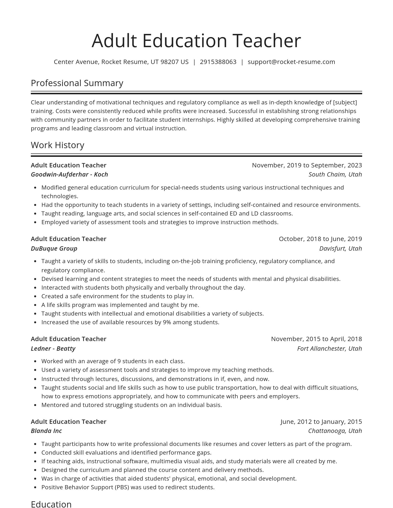 Spotlight resume template