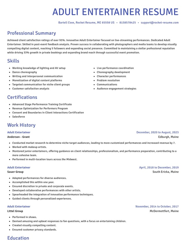 Novel resume template