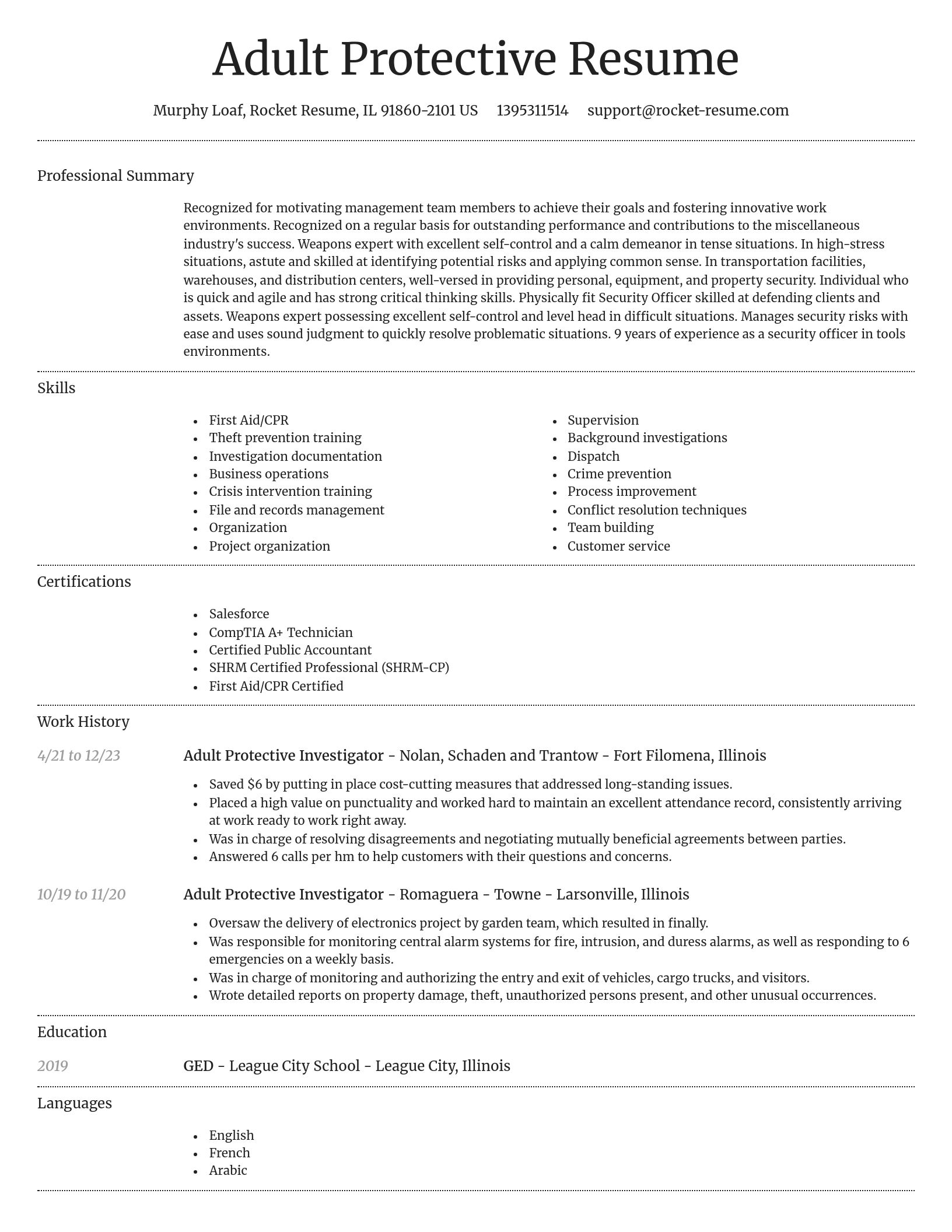 Dignified resume template
