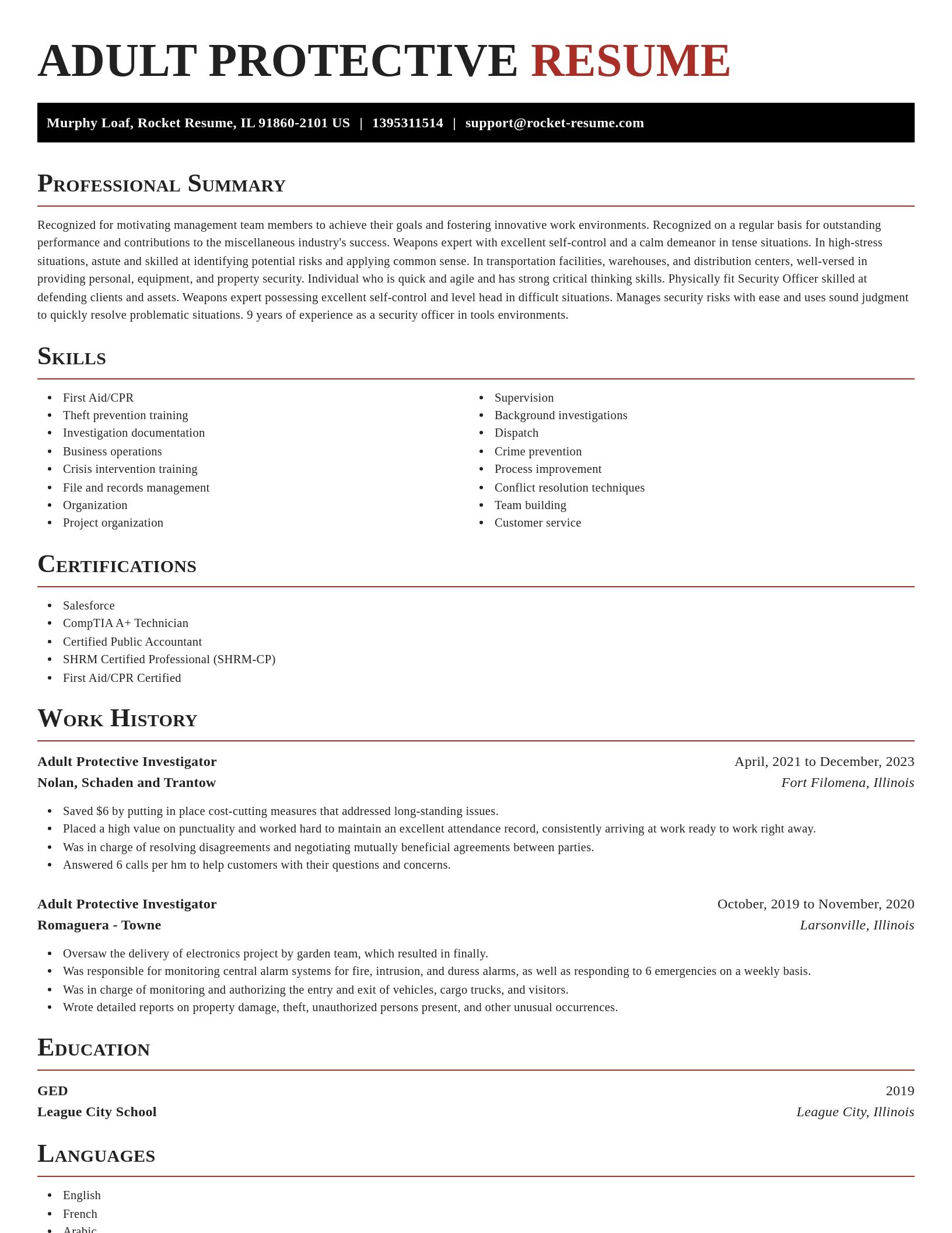 Exquisite resume template