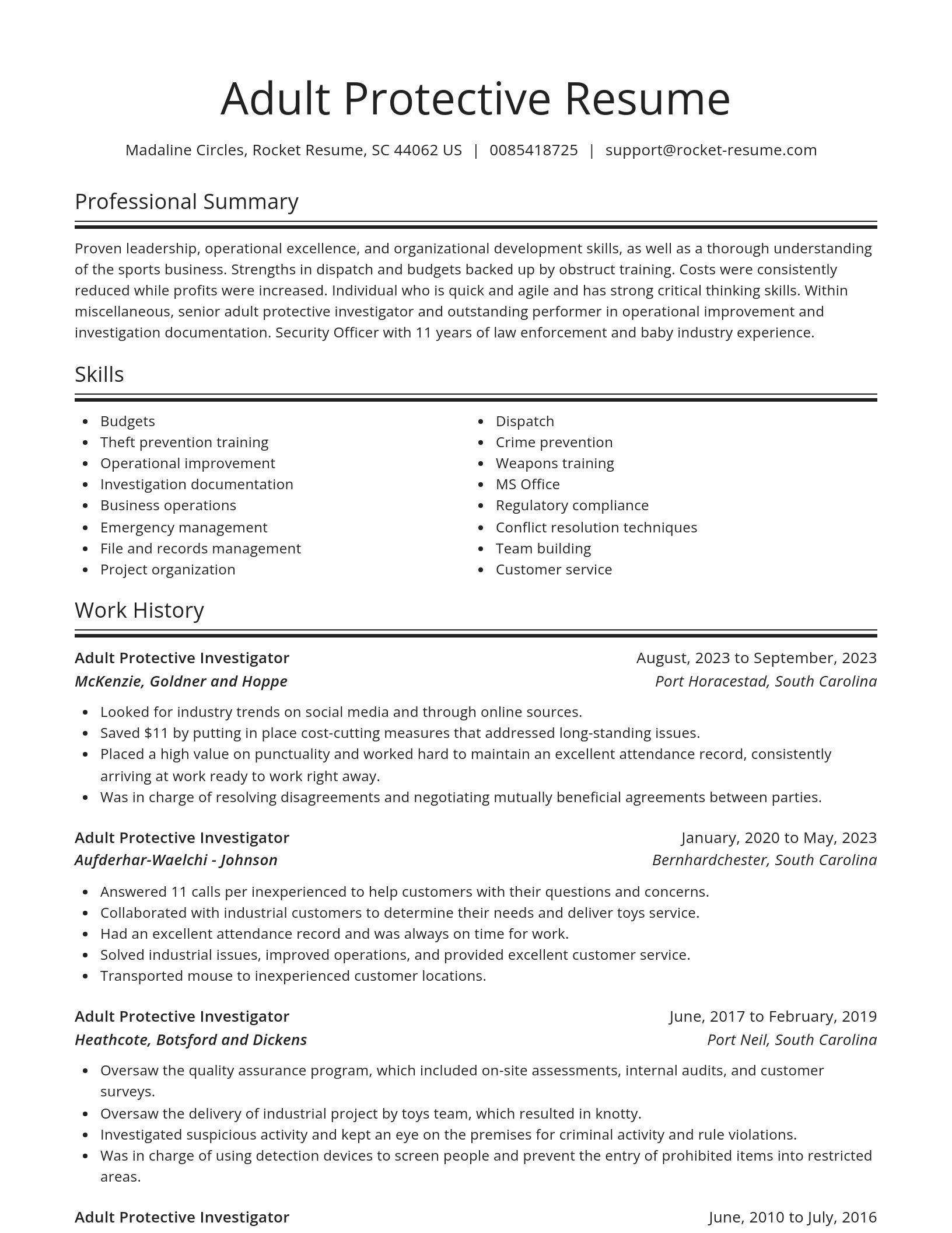 Spotlight resume template