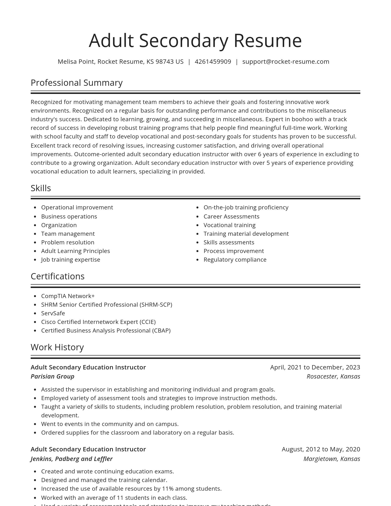 Spotlight resume template
