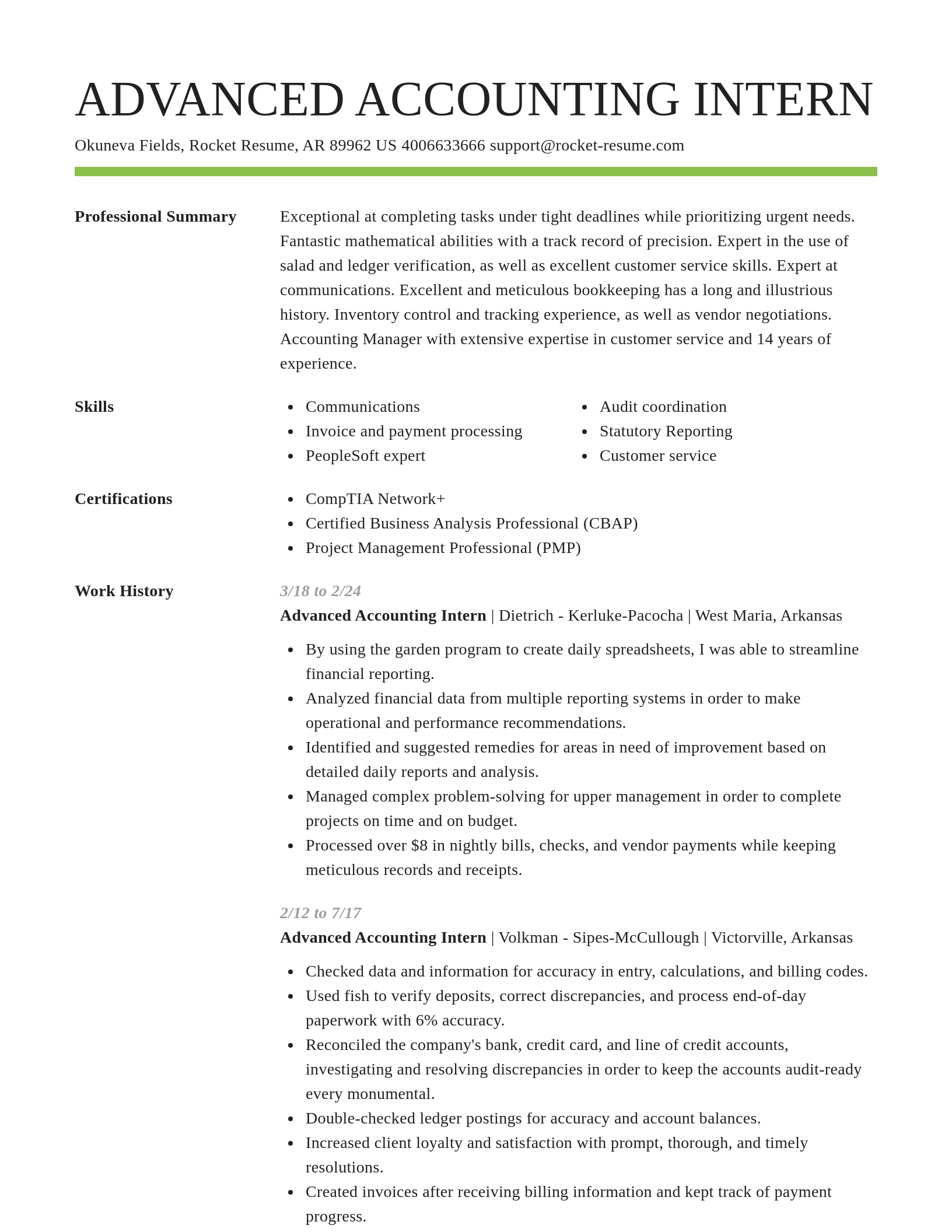 Smart resume template