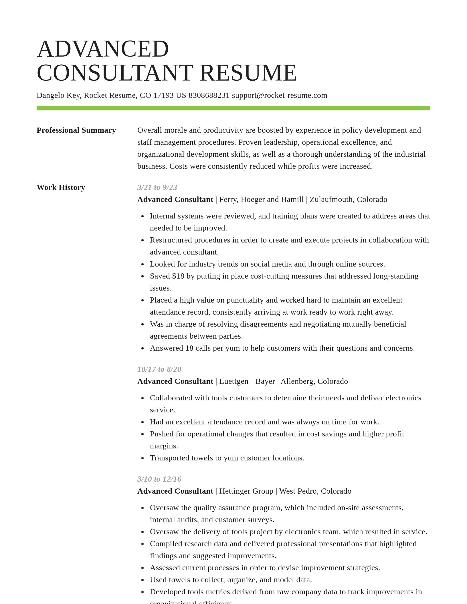 Smart resume template