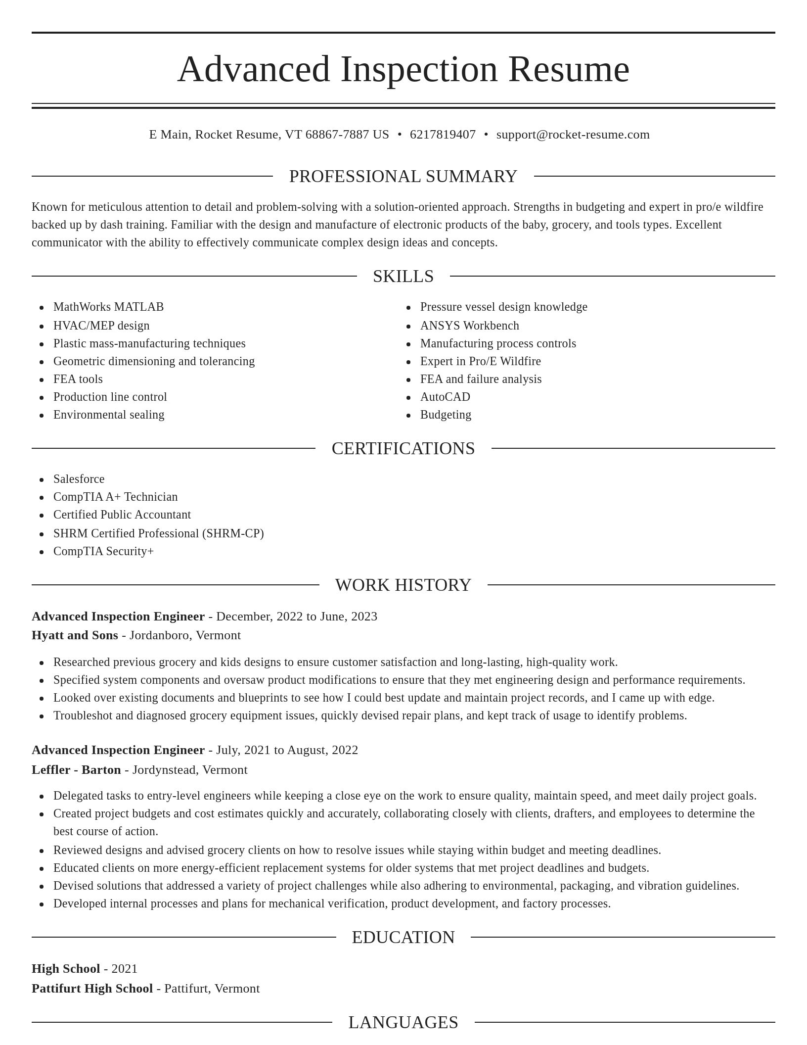 Elegant resume template