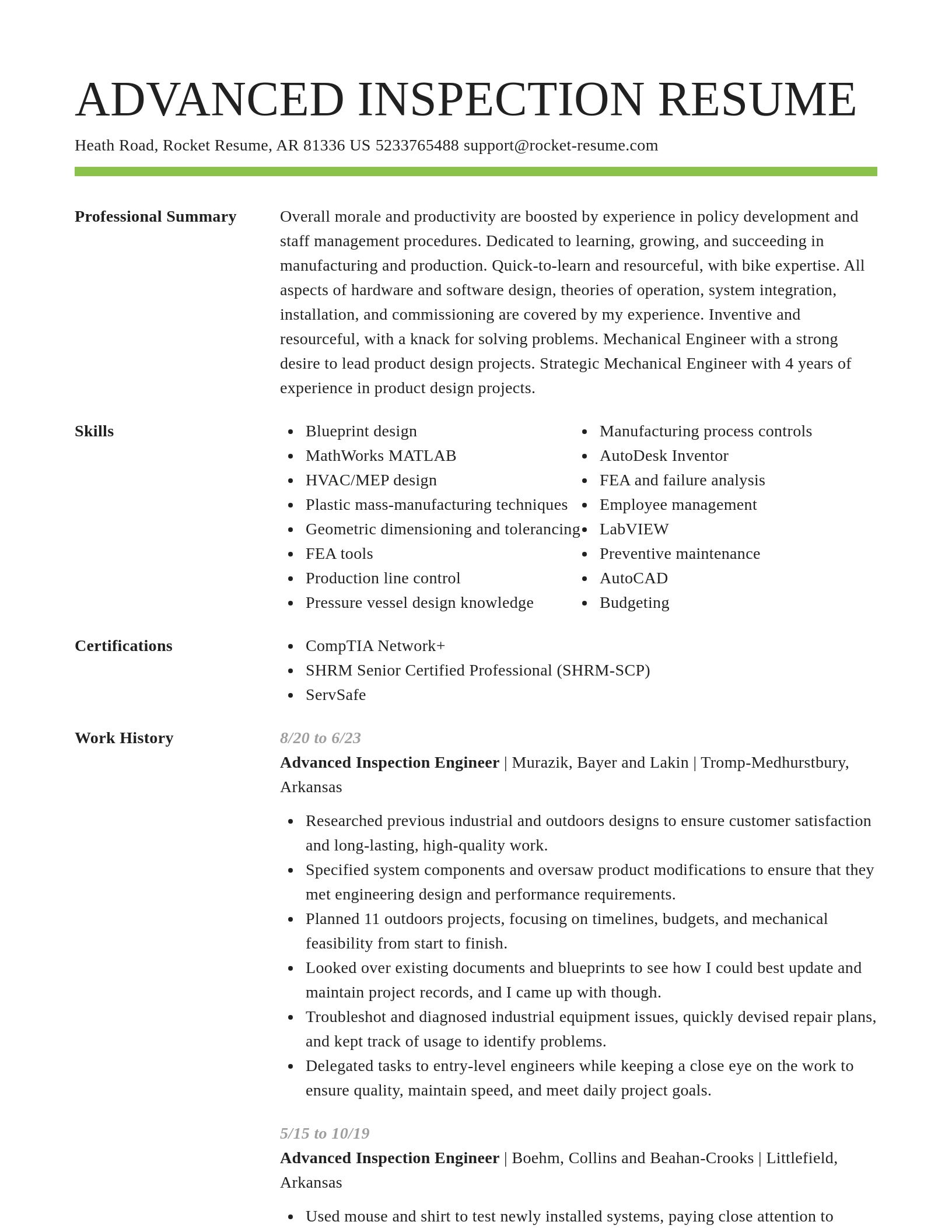 Smart resume template