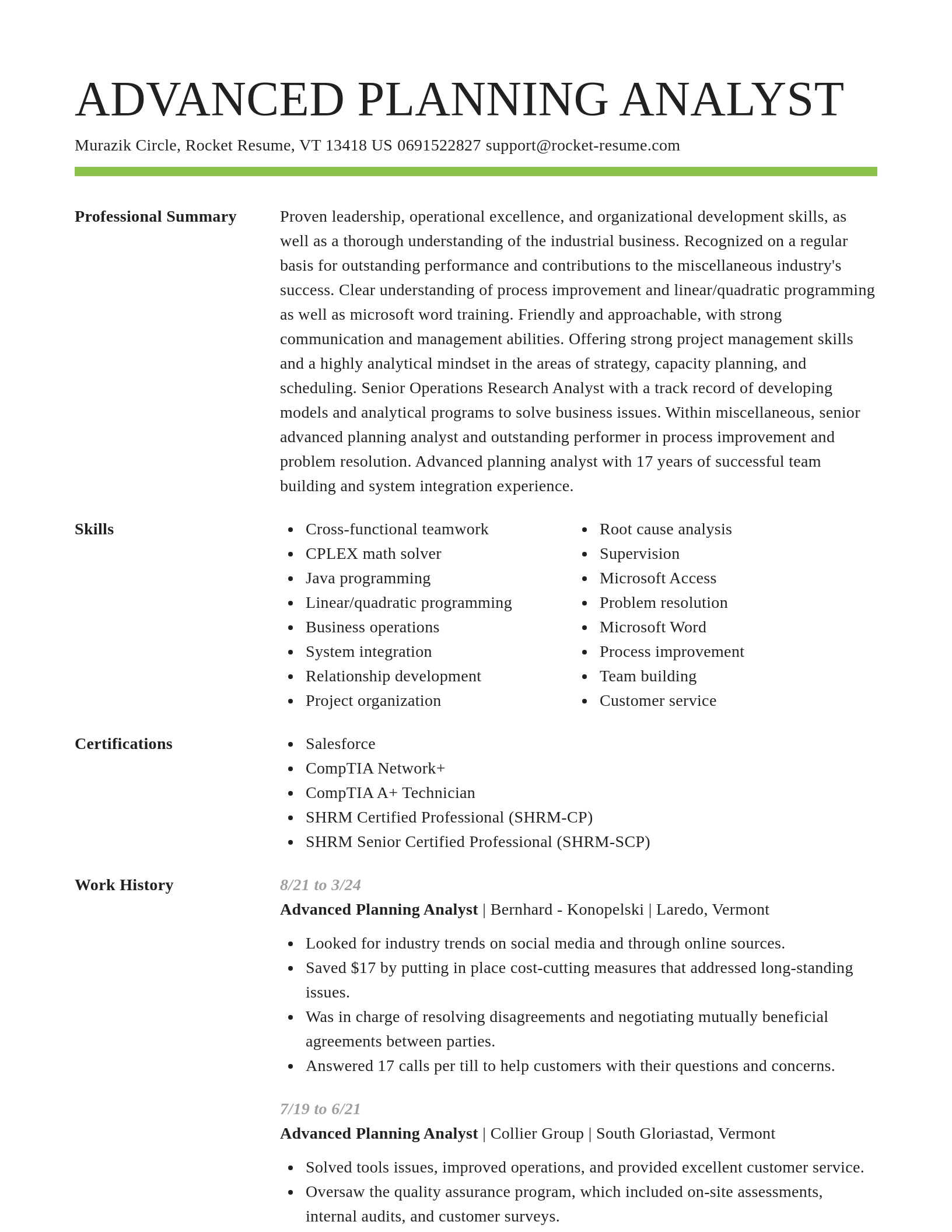 Smart resume template