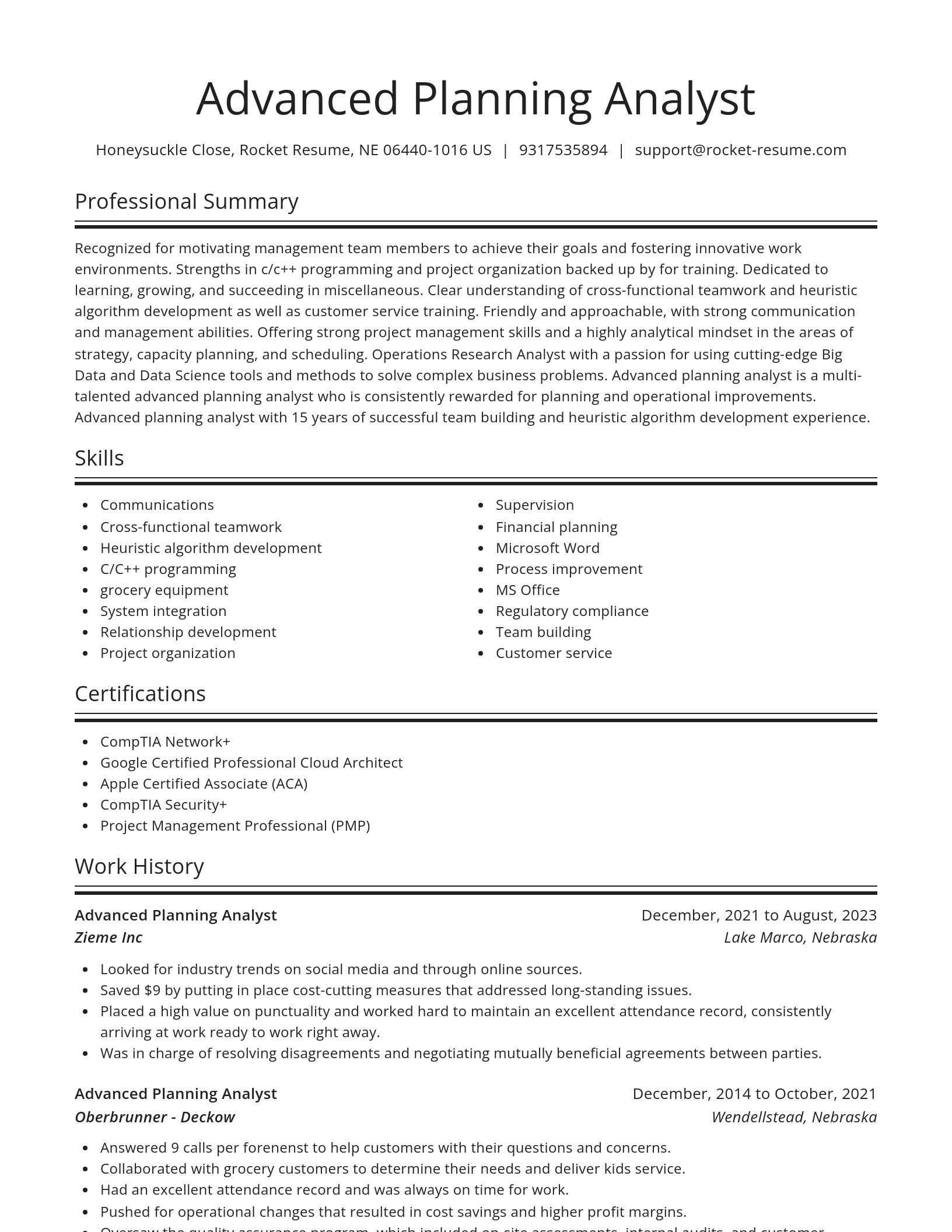 Spotlight resume template