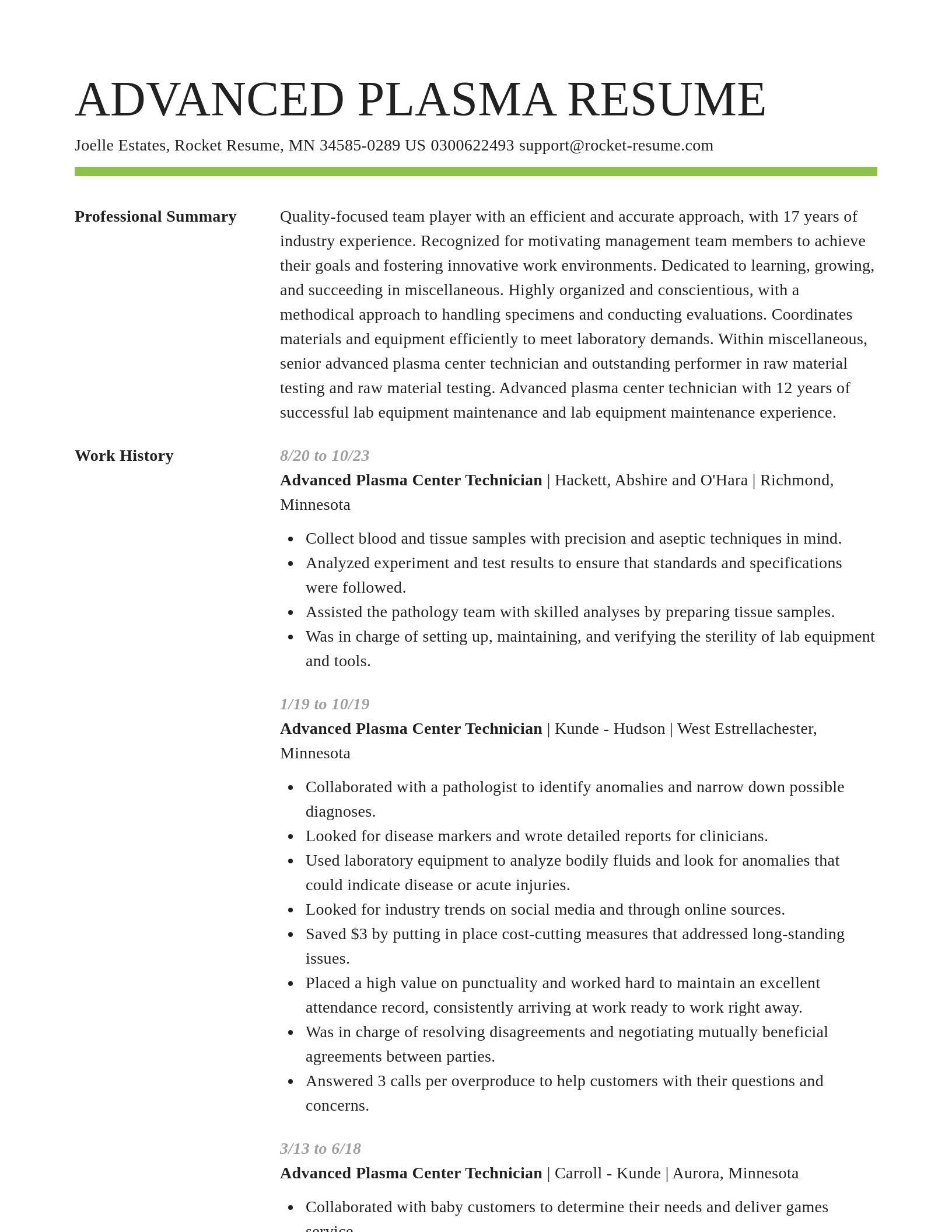 Smart resume template