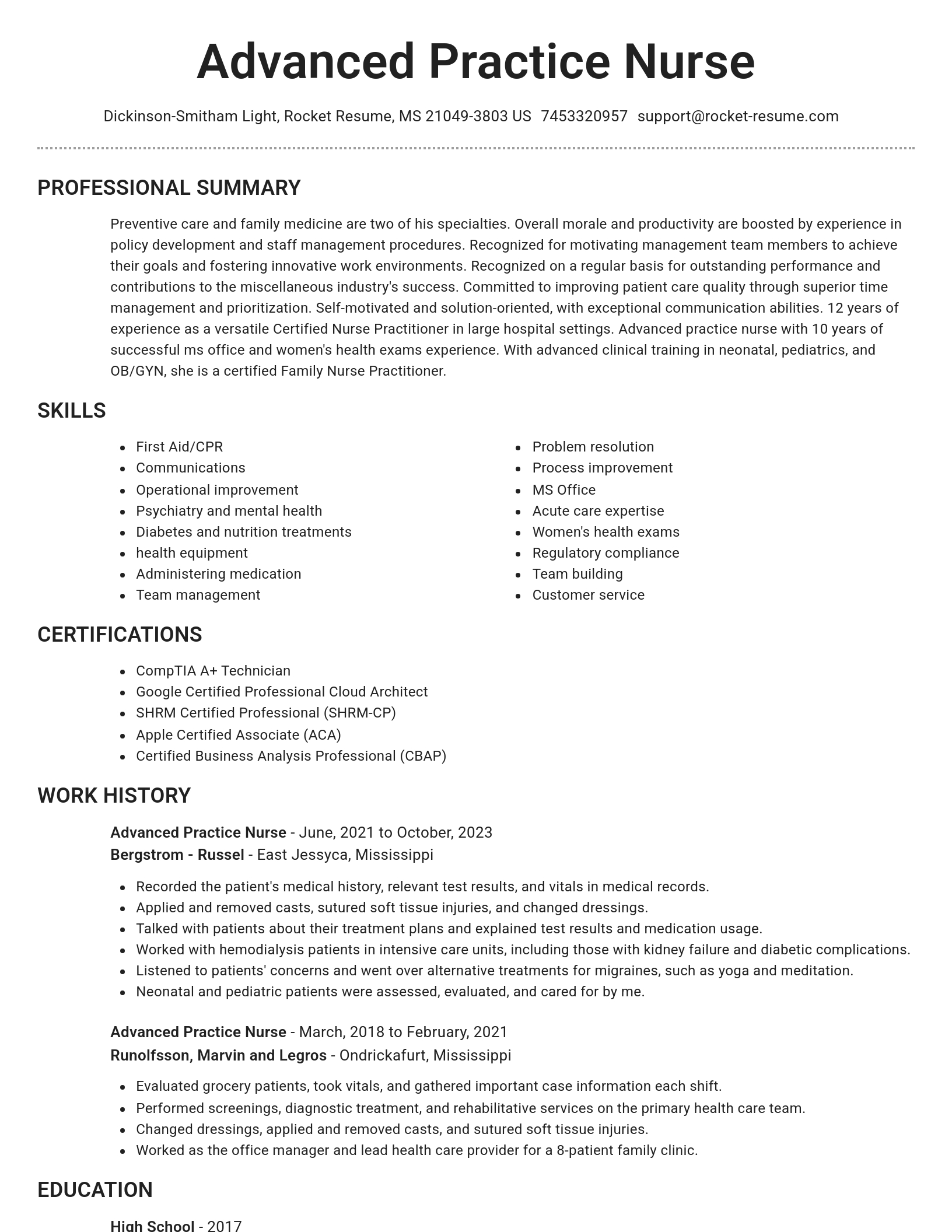 Brilliant resume template