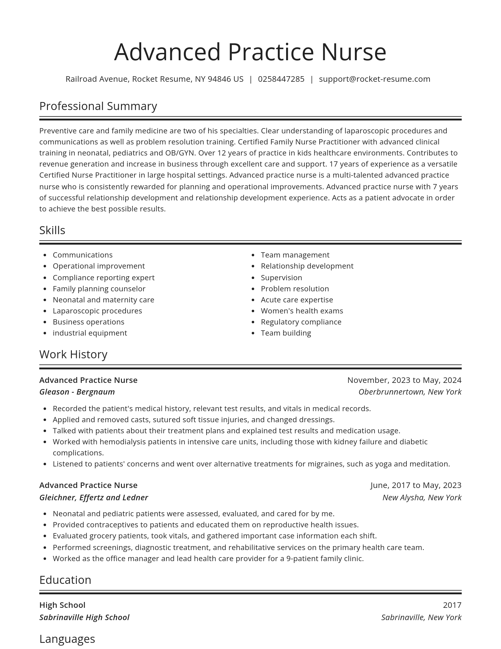 Spotlight resume template