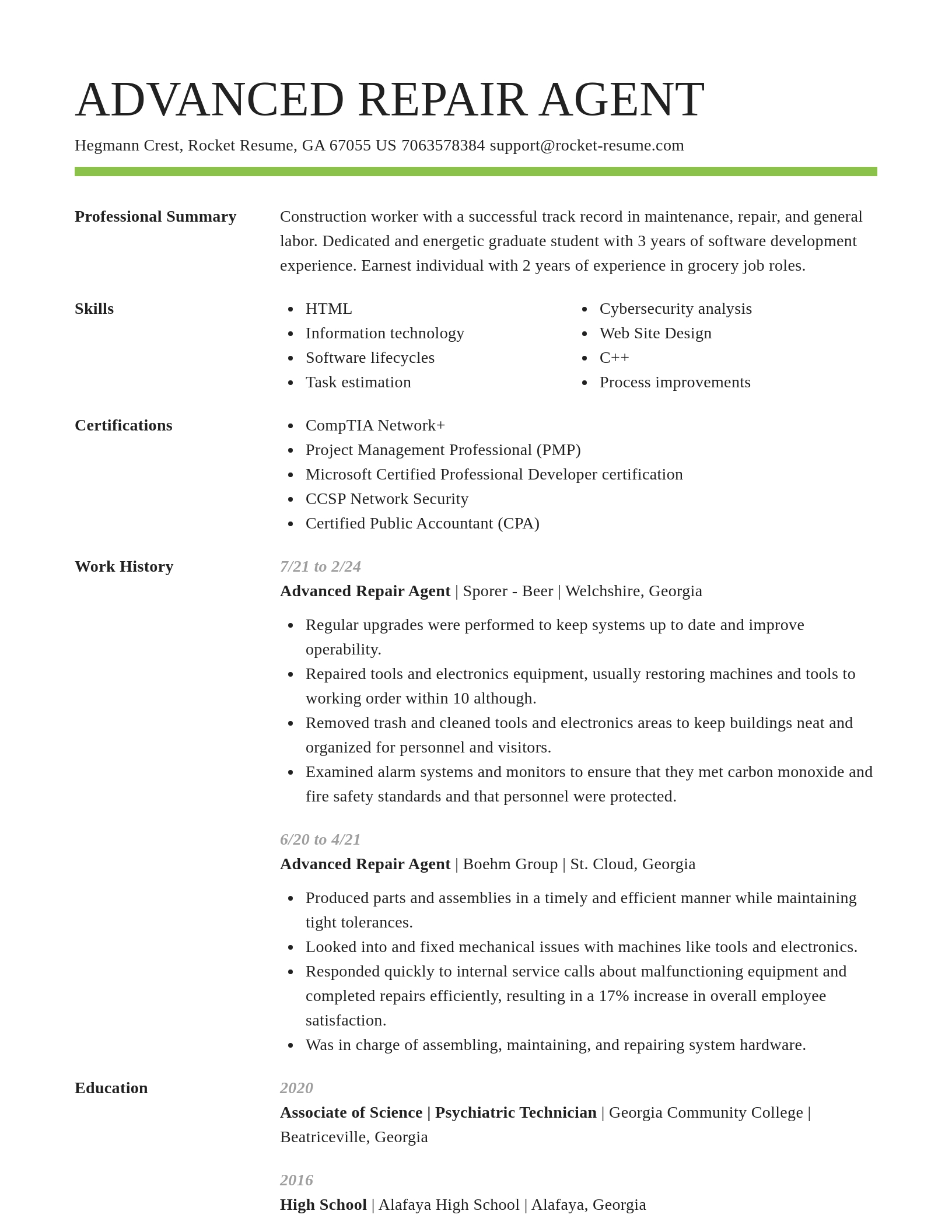 Smart resume template