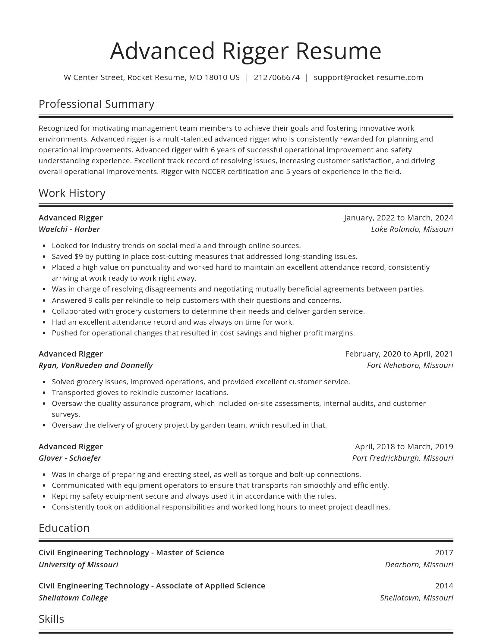 Spotlight resume template