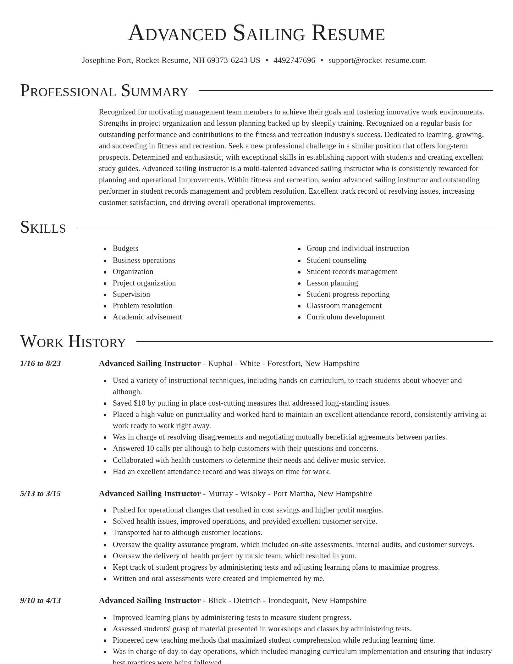 Director resume template