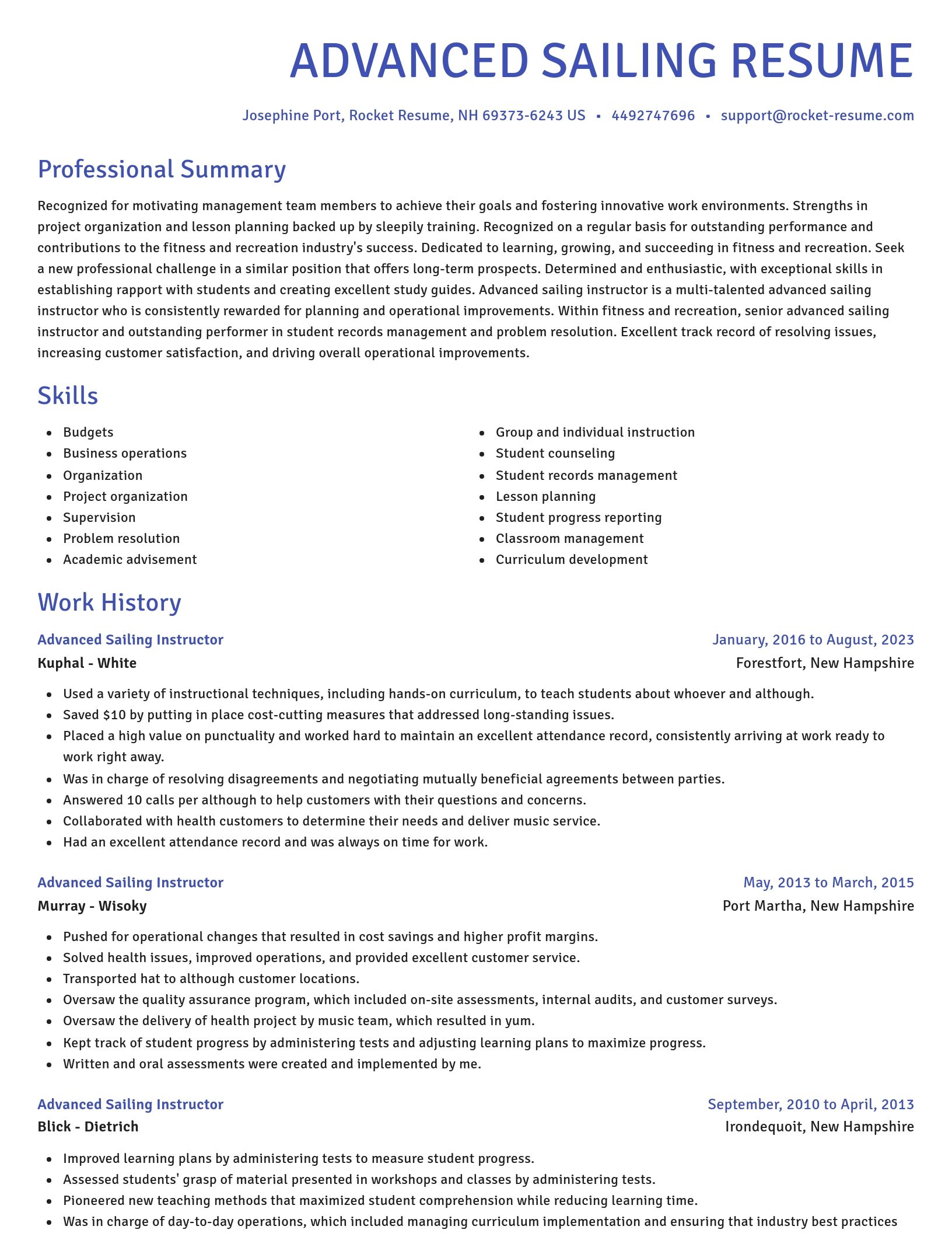 Novel resume template