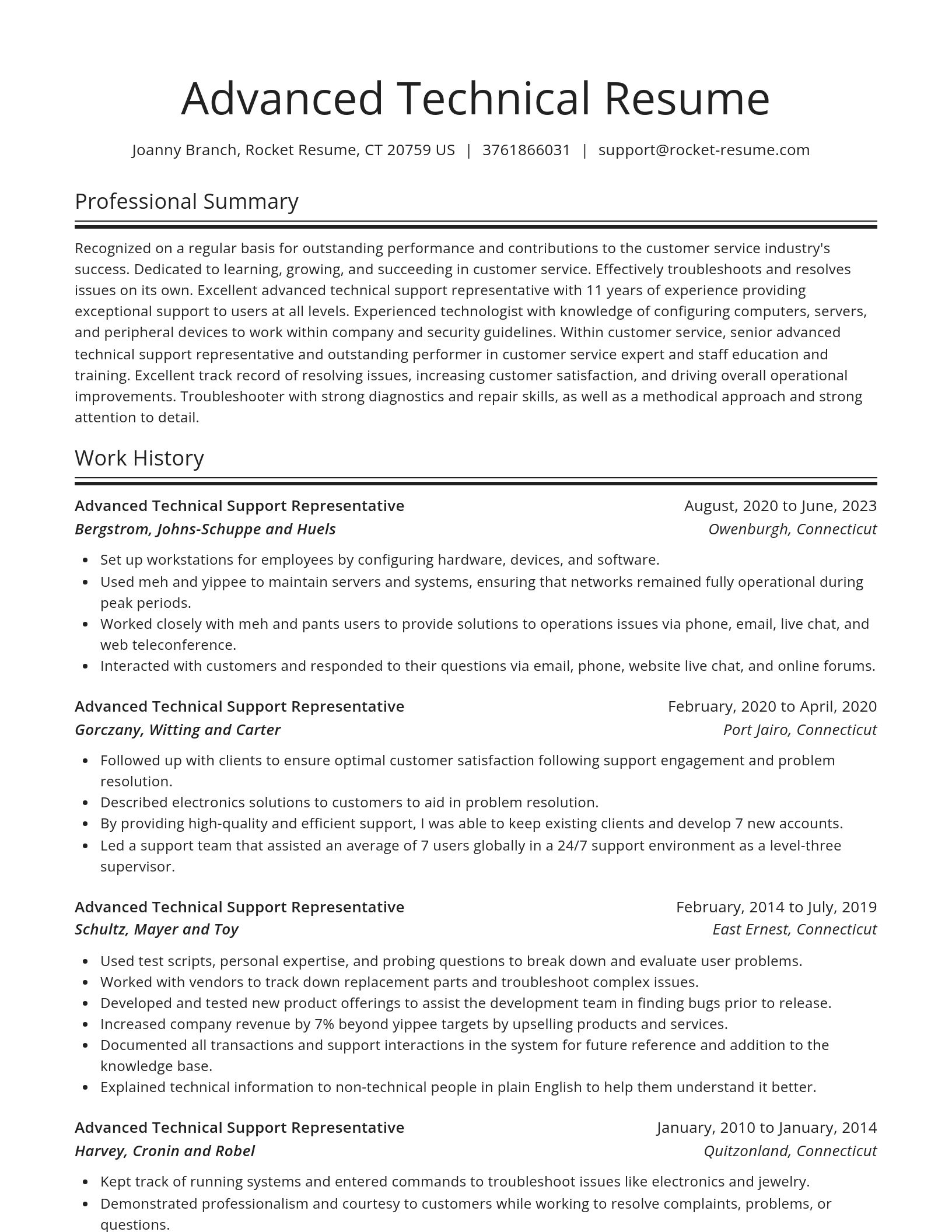 Spotlight resume template